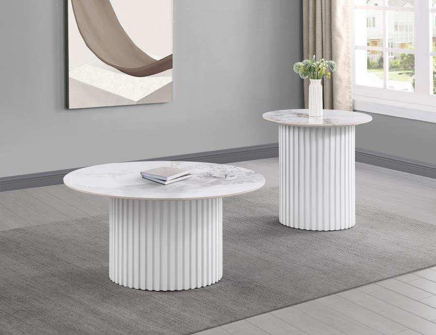 Rowena - Faux Marble Coffee Table Set - Best Buy Furniture