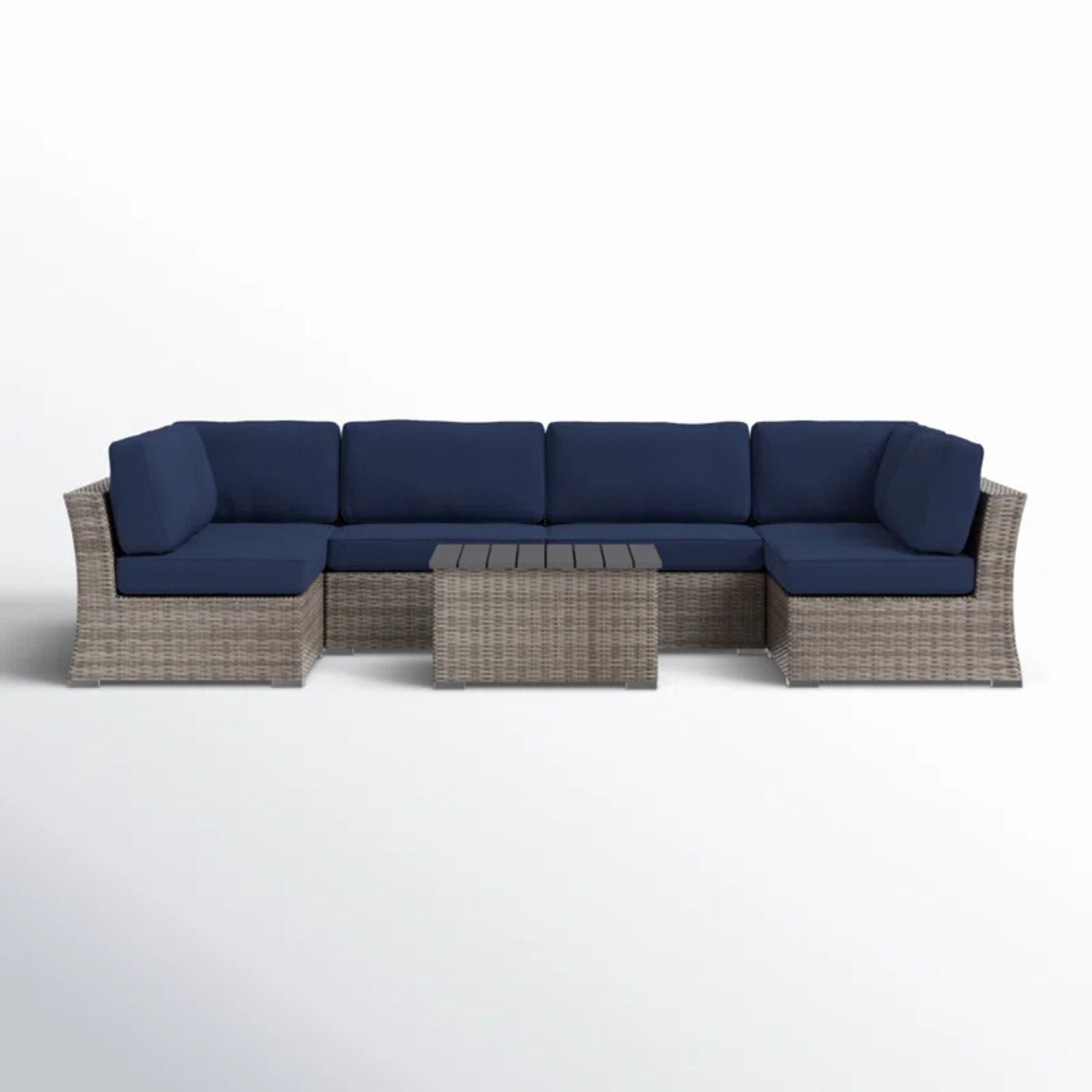 Wicker Sectional Sofa With Cushions And Table - Best Buy Furniture