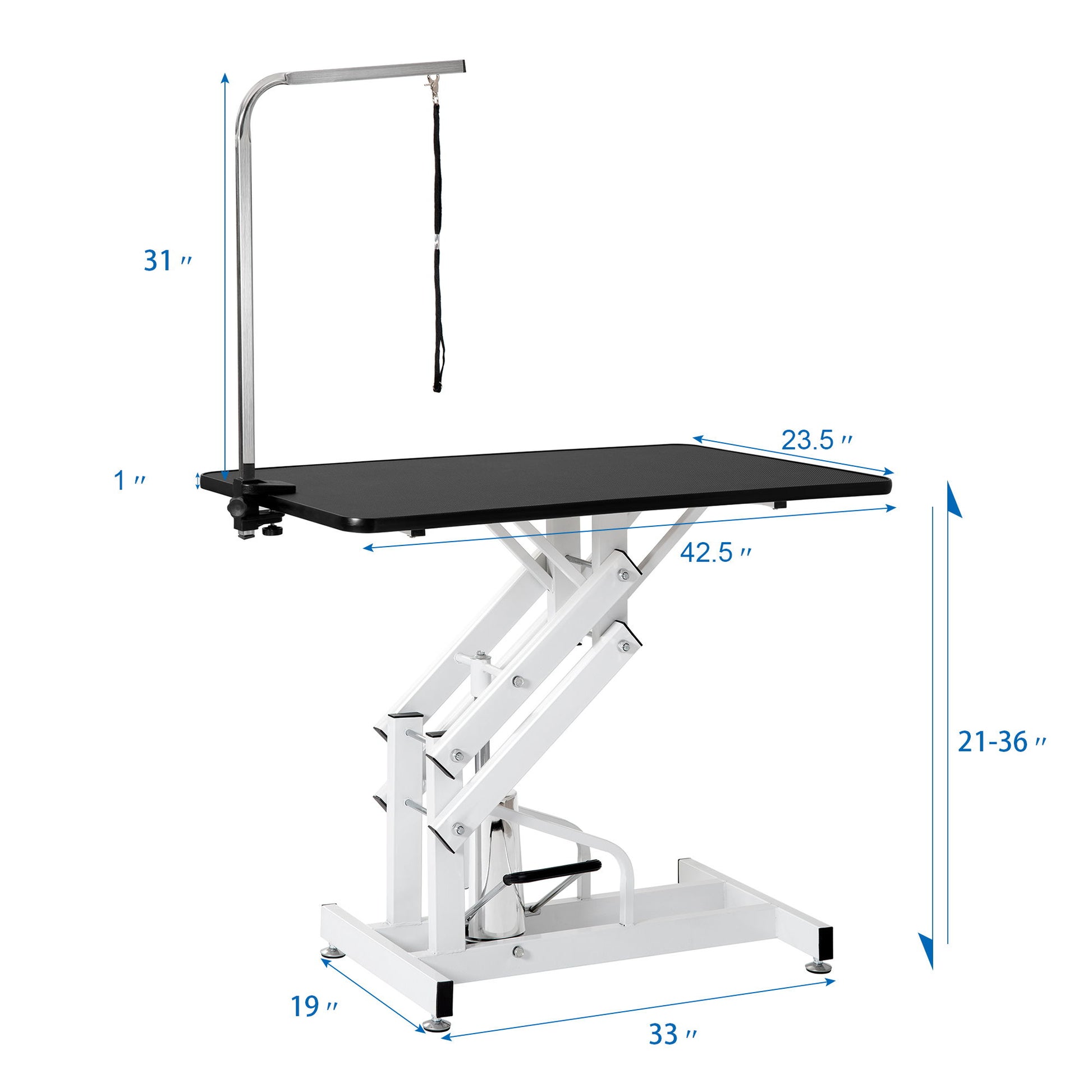 Hydraulic Dog Pet Grooming Table Heavy Duty Big Size Z-Lift Pet Grooming Table - Black / White - Best Buy Furniture