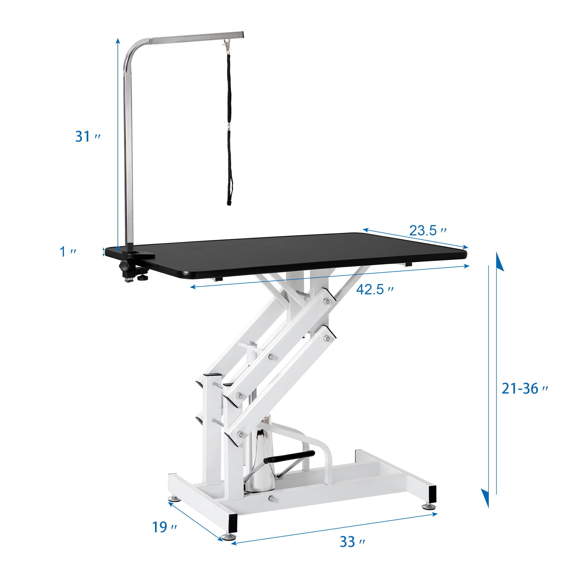 Hydraulic Dog Pet Grooming Table Heavy Duty Big Size Z-Lift Pet Grooming Table - Black / White - Best Buy Furniture