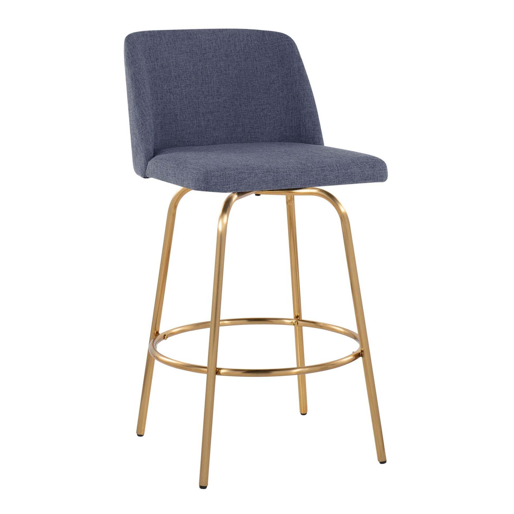 Toriano - Contemporary, Fixed Height Counter Stool With Swivel With Round Footrest (Set of 2) - Best Buy Furniture