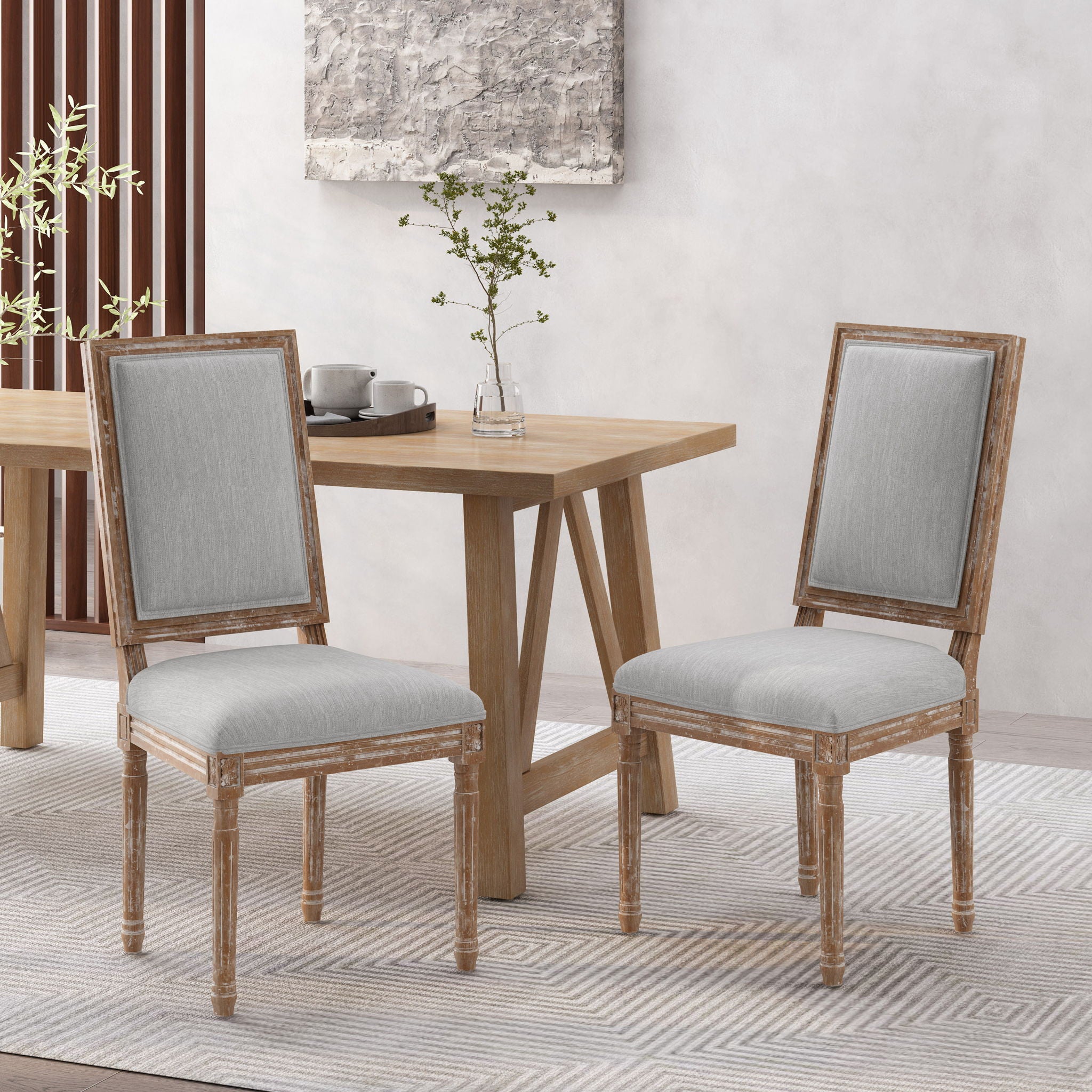 French Country Style Dining Chair With Upholstered Seating And Fluted Legs - Best Buy Furniture
