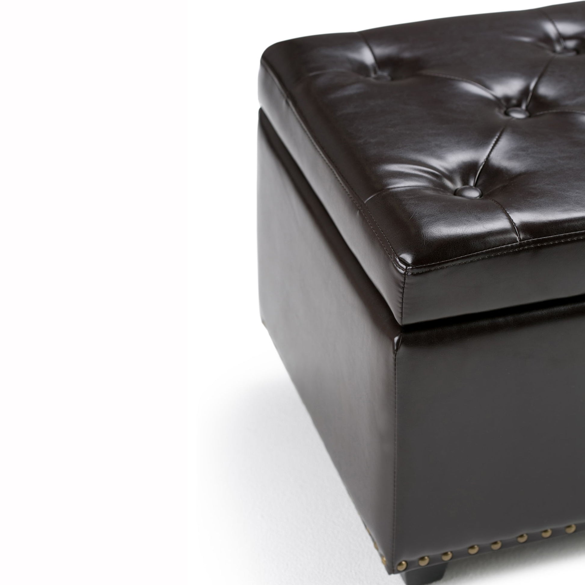 Hamilton - Storage Ottoman - Coffee Brown - Best Buy Furniture