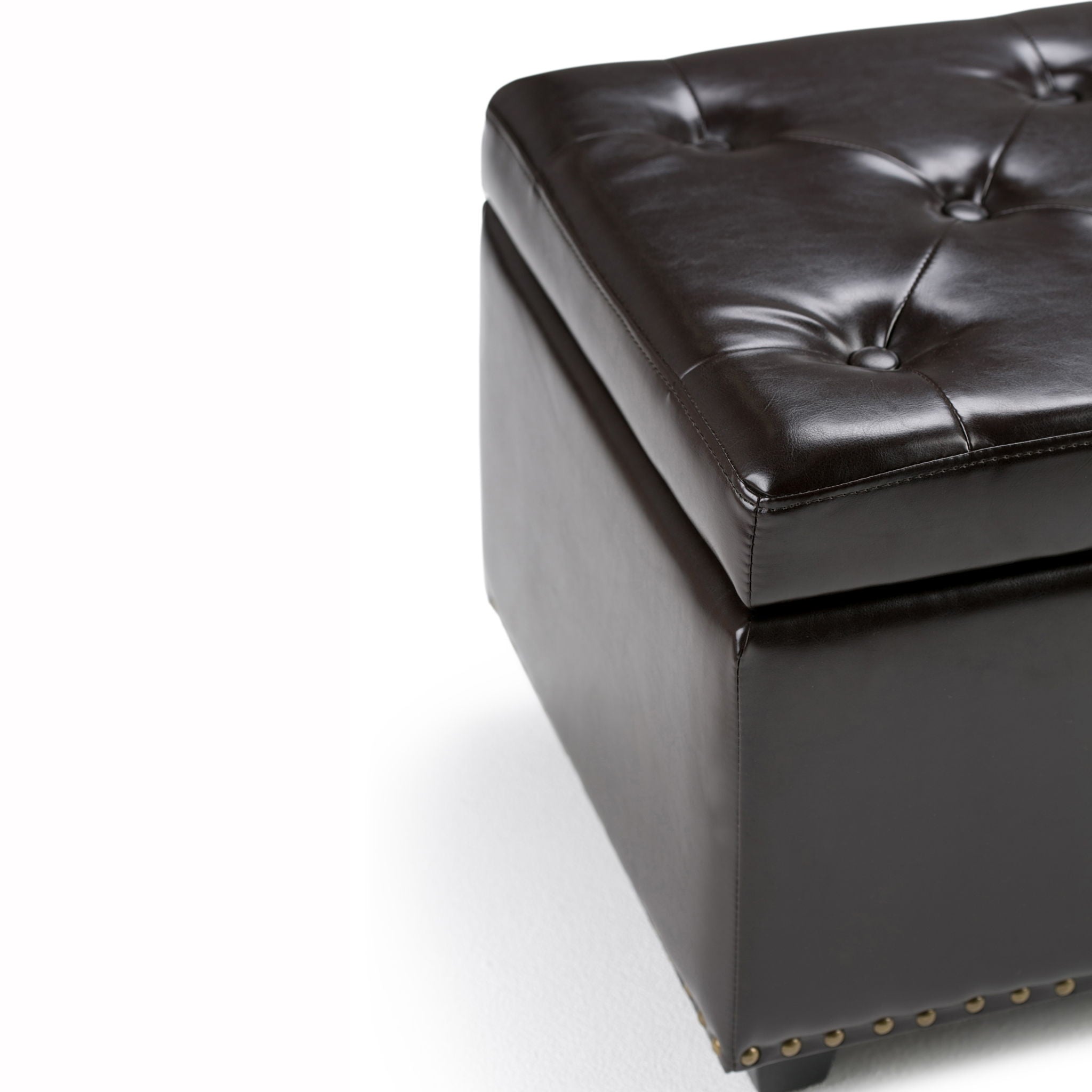 Hamilton - Storage Ottoman - Coffee Brown - Best Buy Furniture