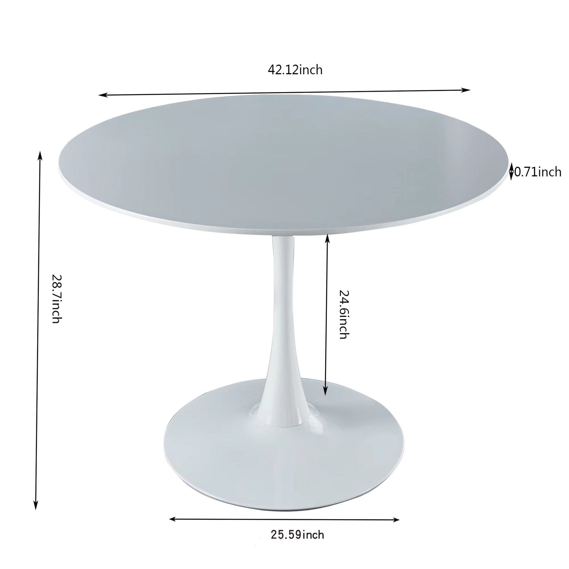Tulip Table Mid-Century Dining Table With Round MDF Table Top, Pedestal Dining Table, End Table Leisure Coffee Table - Best Buy Furniture