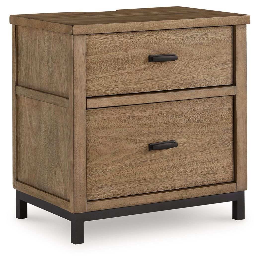 Tomtyn - Two Drawer Night Stand - Light Brown - Best Buy Furniture