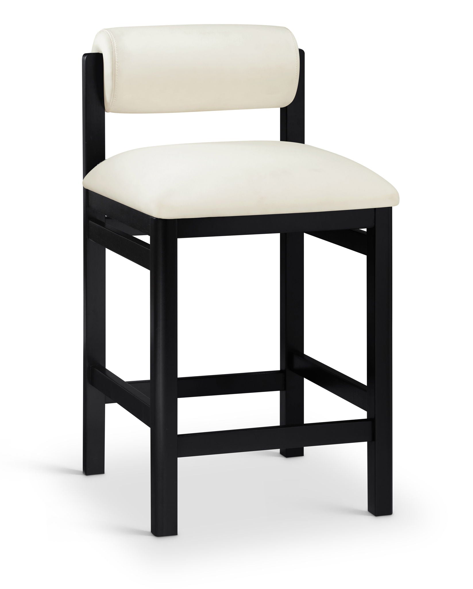 Roundhill - Faux Leather Counter Stool - Black Frame - Best Buy Furniture