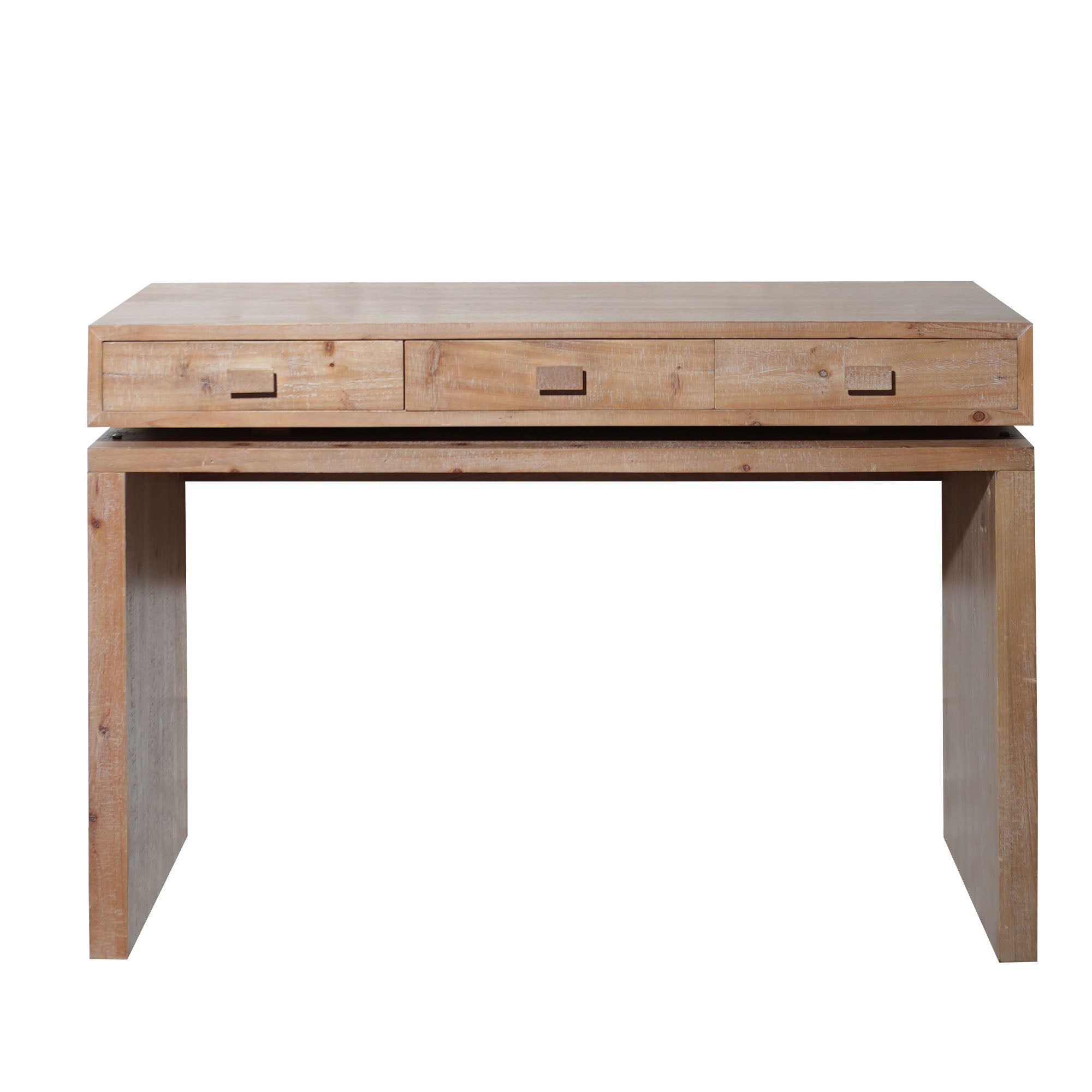 Rustic Wood Console Table With 3 Drawers Entryway Table For Hallway, Foyer, Or Office - Natural / Natural & Light Brown / Natural Wood / Natural Wood Wash / Natural / Rustic - Best Buy Furniture
