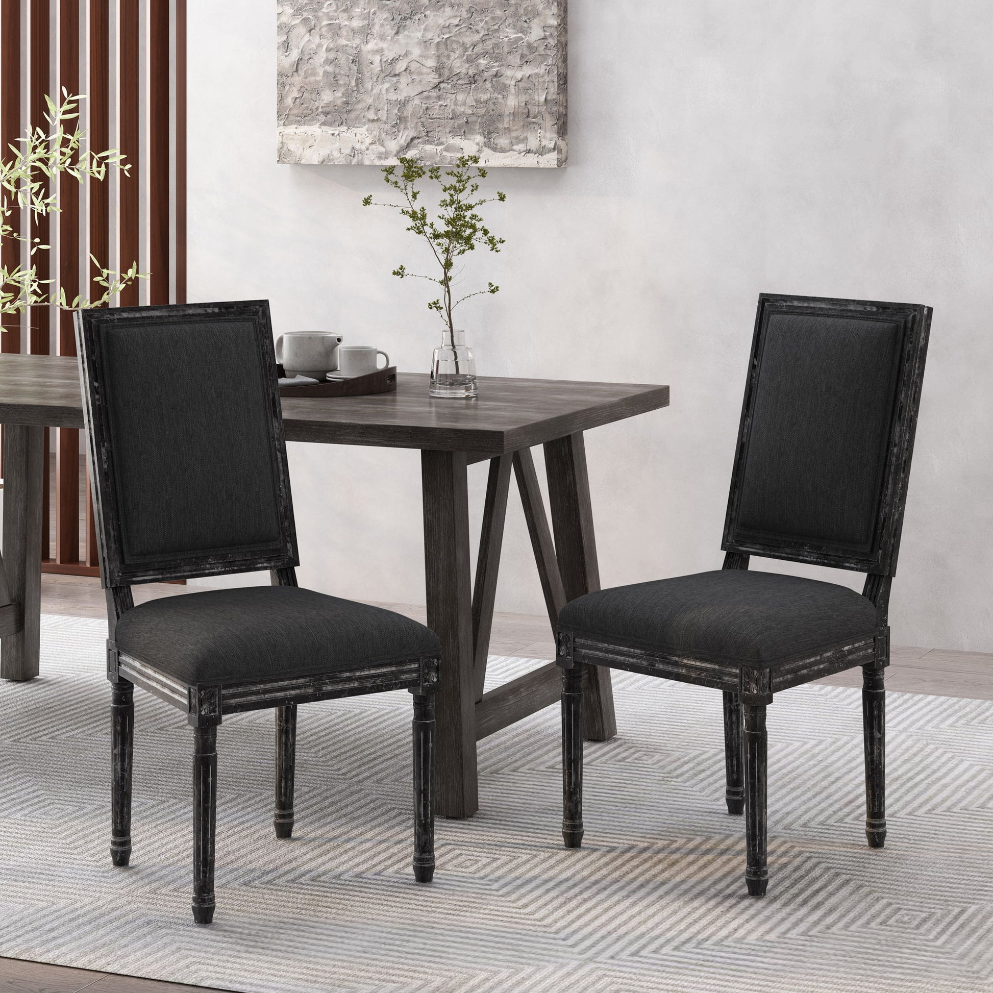 French Country Style Dining Chair With Upholstered Seating And Fluted Legs - Best Buy Furniture