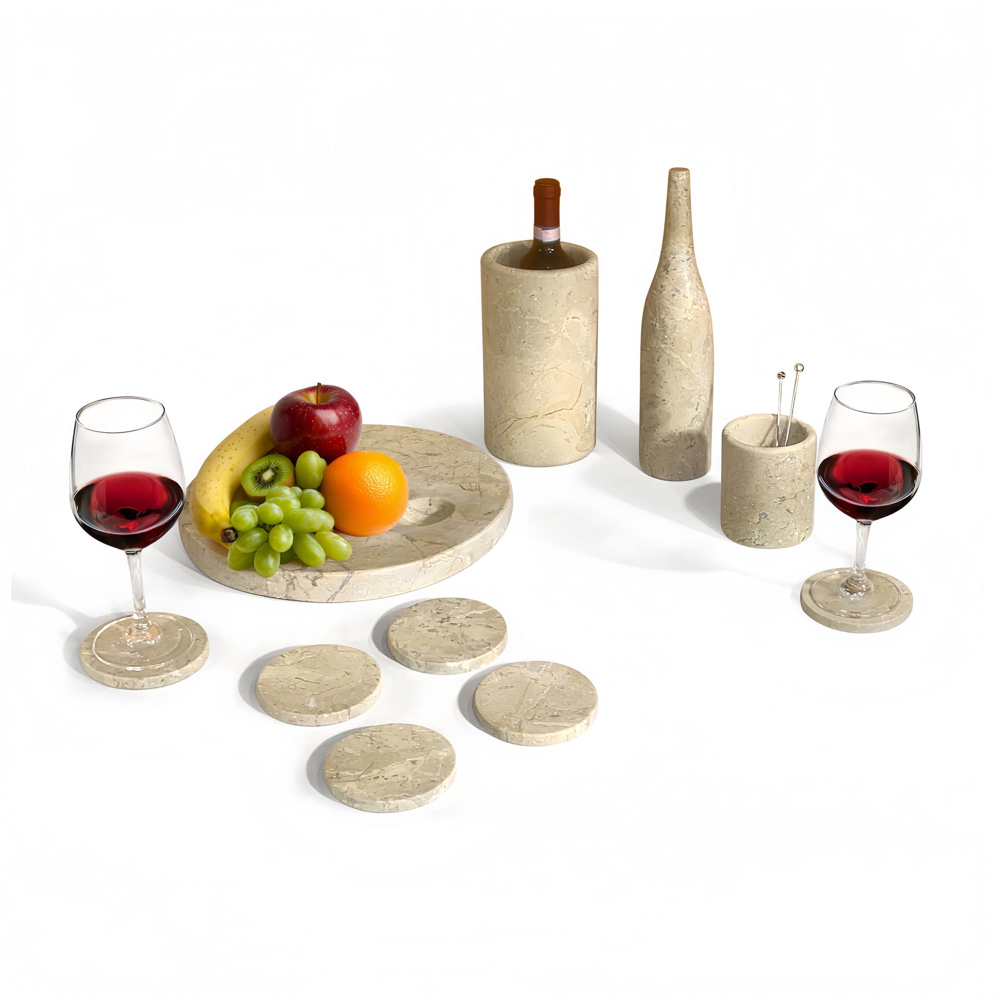10 Pieces Luxury Natural Marble Dining Room Accessories Set - Best Buy Furniture