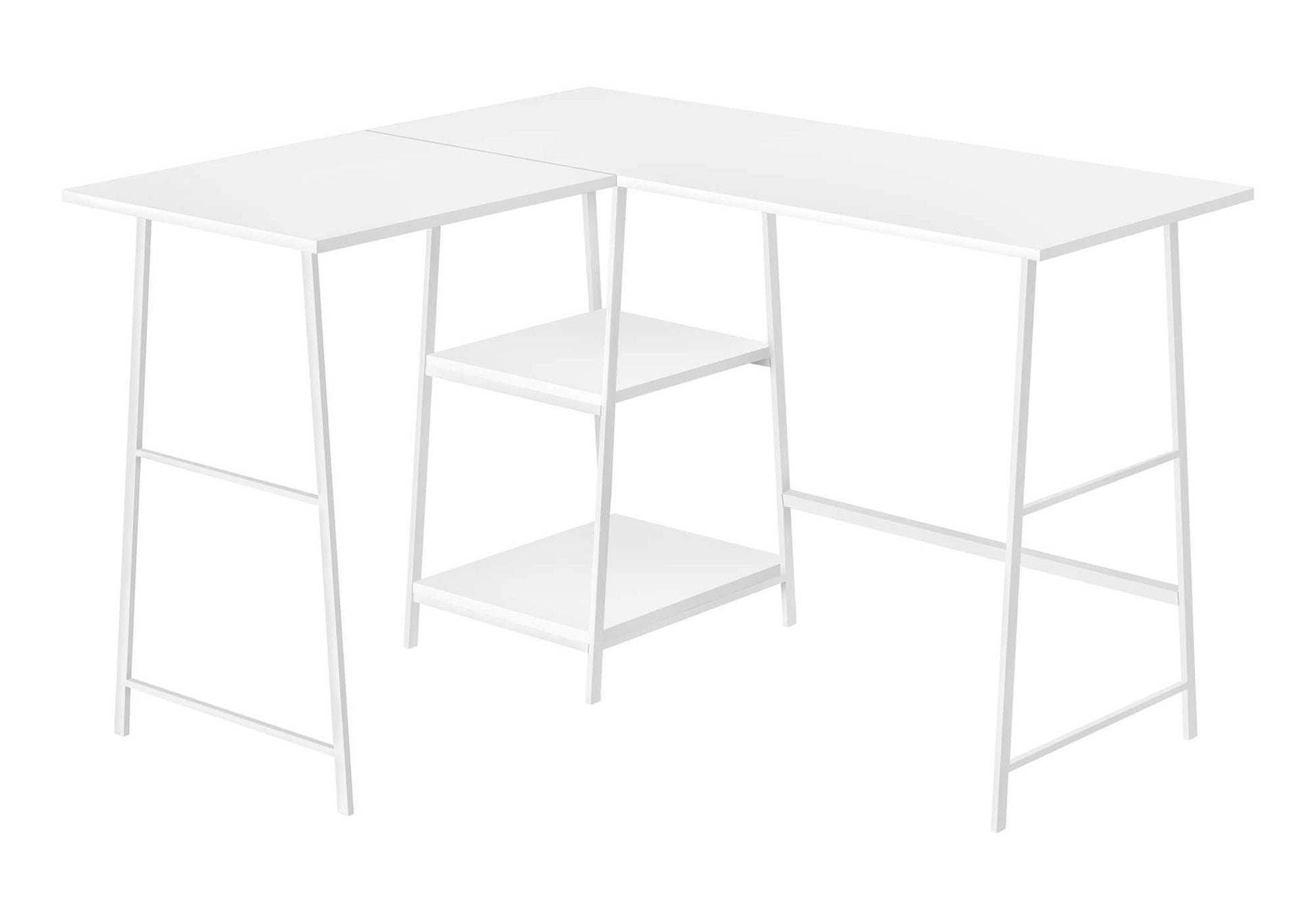 Computer Desk, Home Office, Corner, Storage Shelves, L Shape, Work, Laptop, Contemporary, Modern - White Base - Best Buy Furniture
