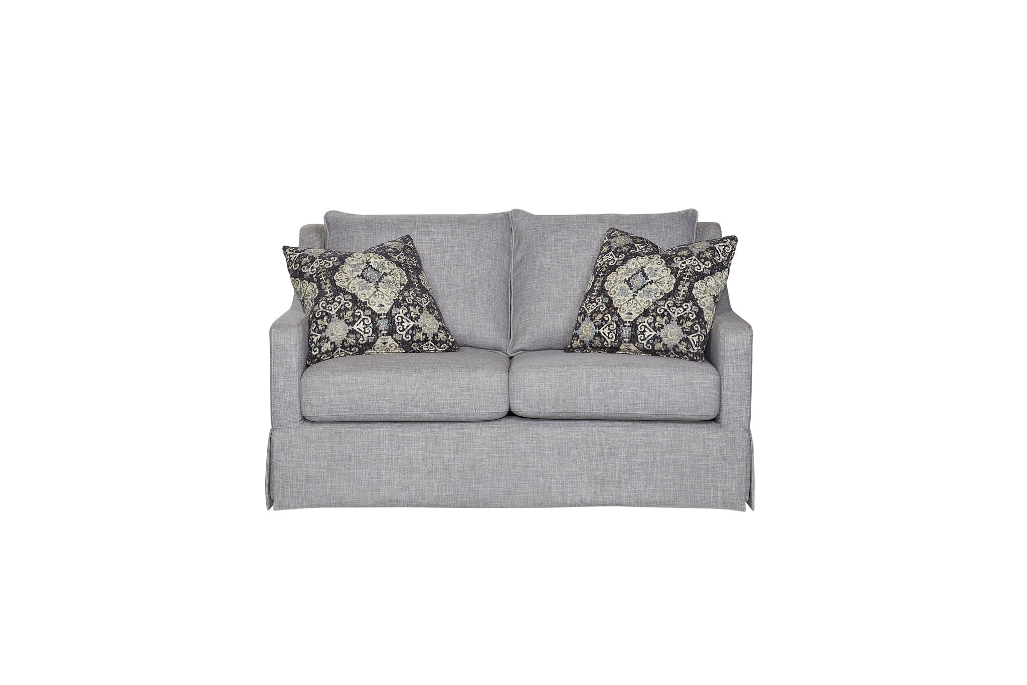 Loveseat With Skirt And Reversable Cushions And 2 Pillows - Light Gray - Best Buy Furniture