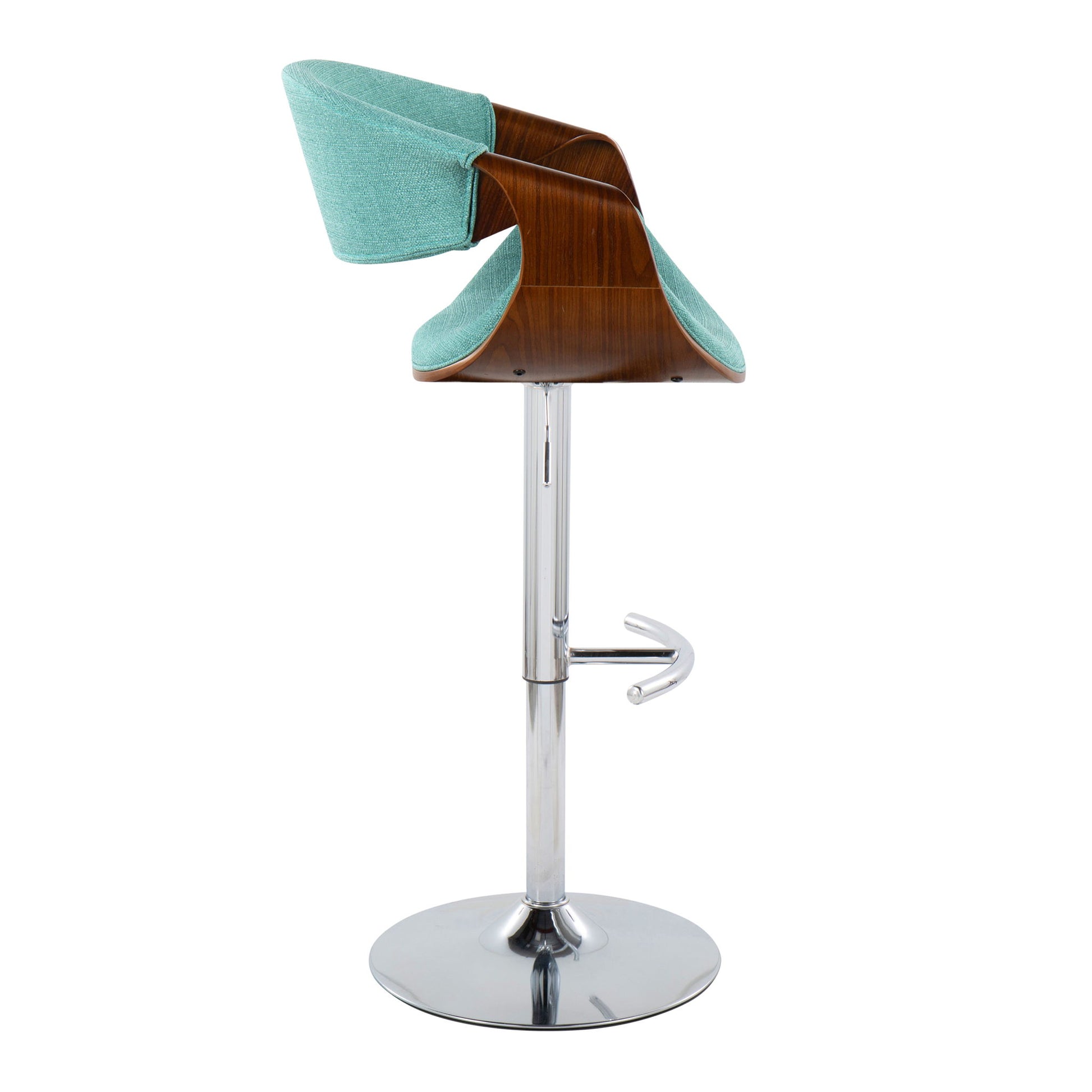 Curvo - Mid Century Modern Adjustable Barstool With Swivel With Rounded T Footrest (Set of 2) - Best Buy Furniture