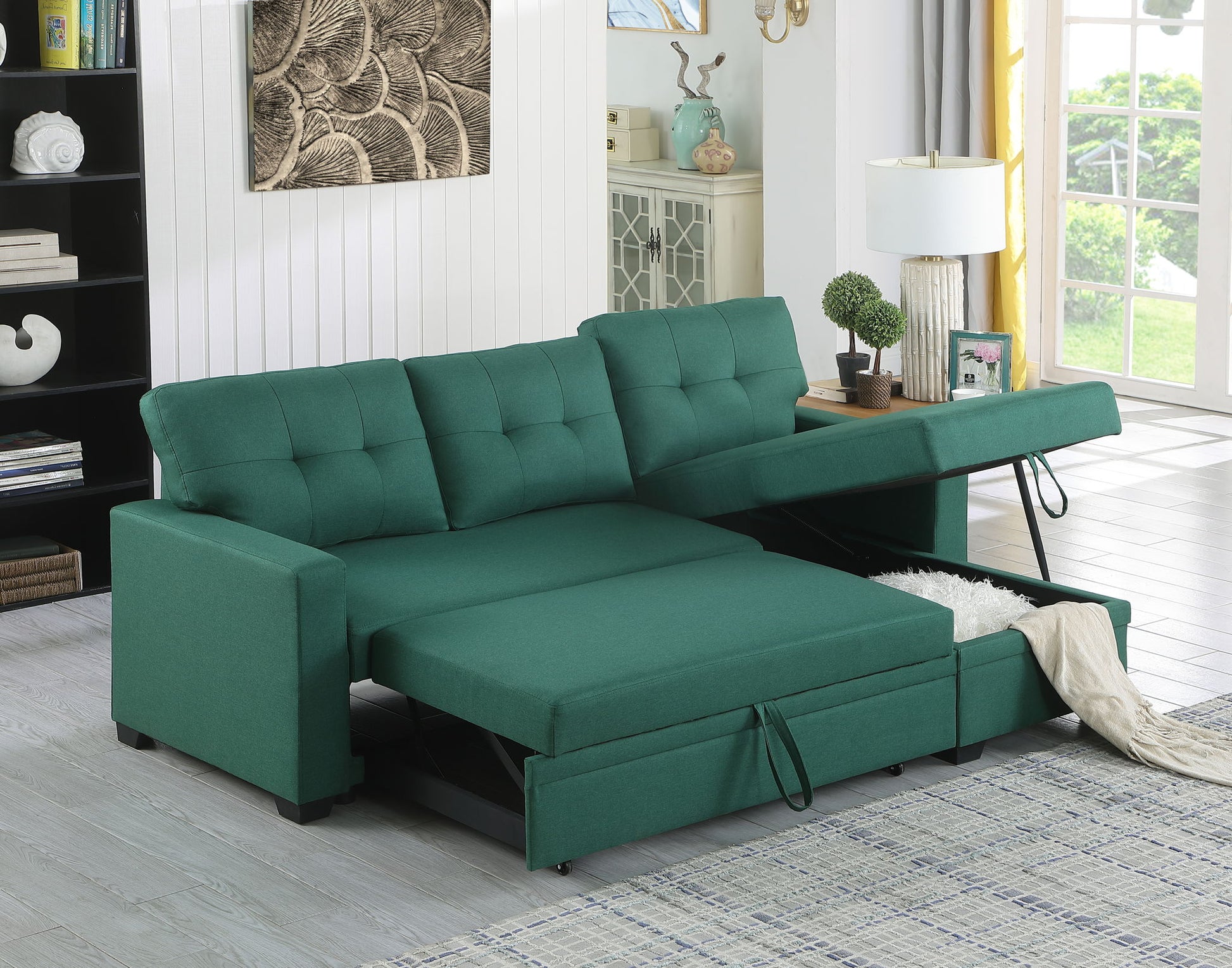 Upholstered Pull Out Sectional Sofa With Chaise - Best Buy Furniture