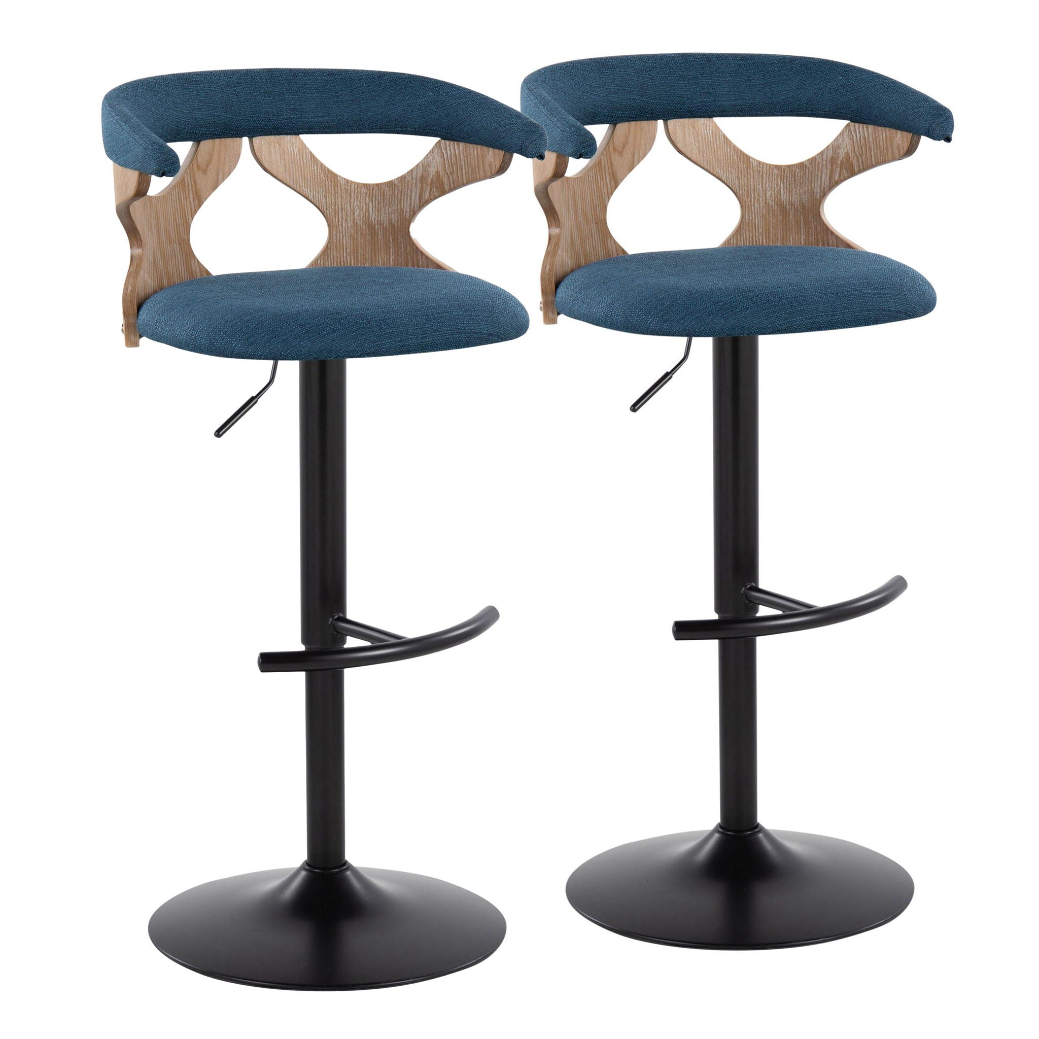 Gardenia - Contemporary Adjustable Barstool & Swivel With Rounded T Footrest (Set of 2) - Best Buy Furniture