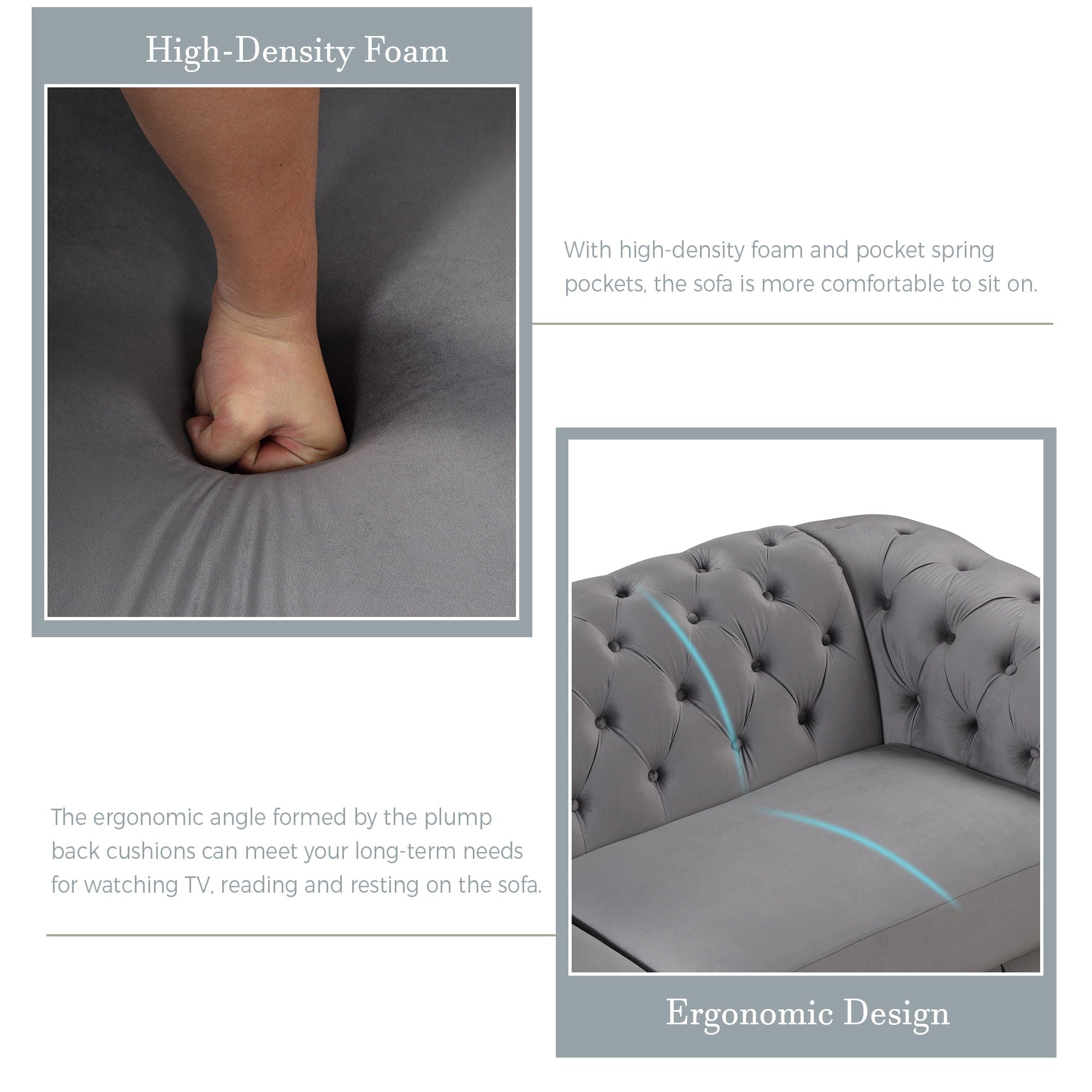 Upholstered 3 Piece Sofa Set With Legs - Best Buy Furniture