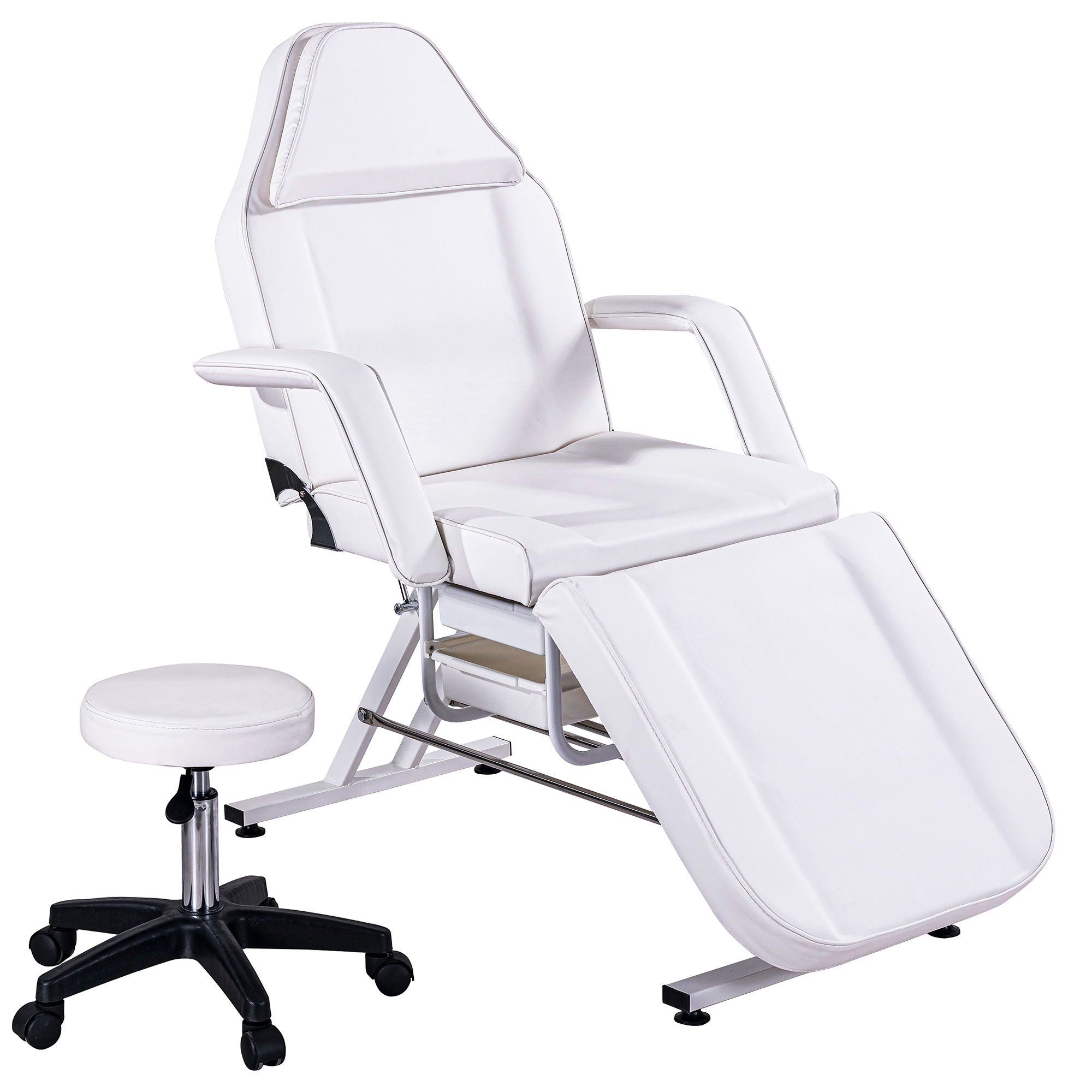 72.8" Massage Salon Tattoo Chair With Two Trays Esthetician Bed With Hydraulic Stool, Multi-Purpose 3-Section Facial Bed Table, Adjustable Beauty Barber Spa Beauty Equipment - Best Buy Furniture