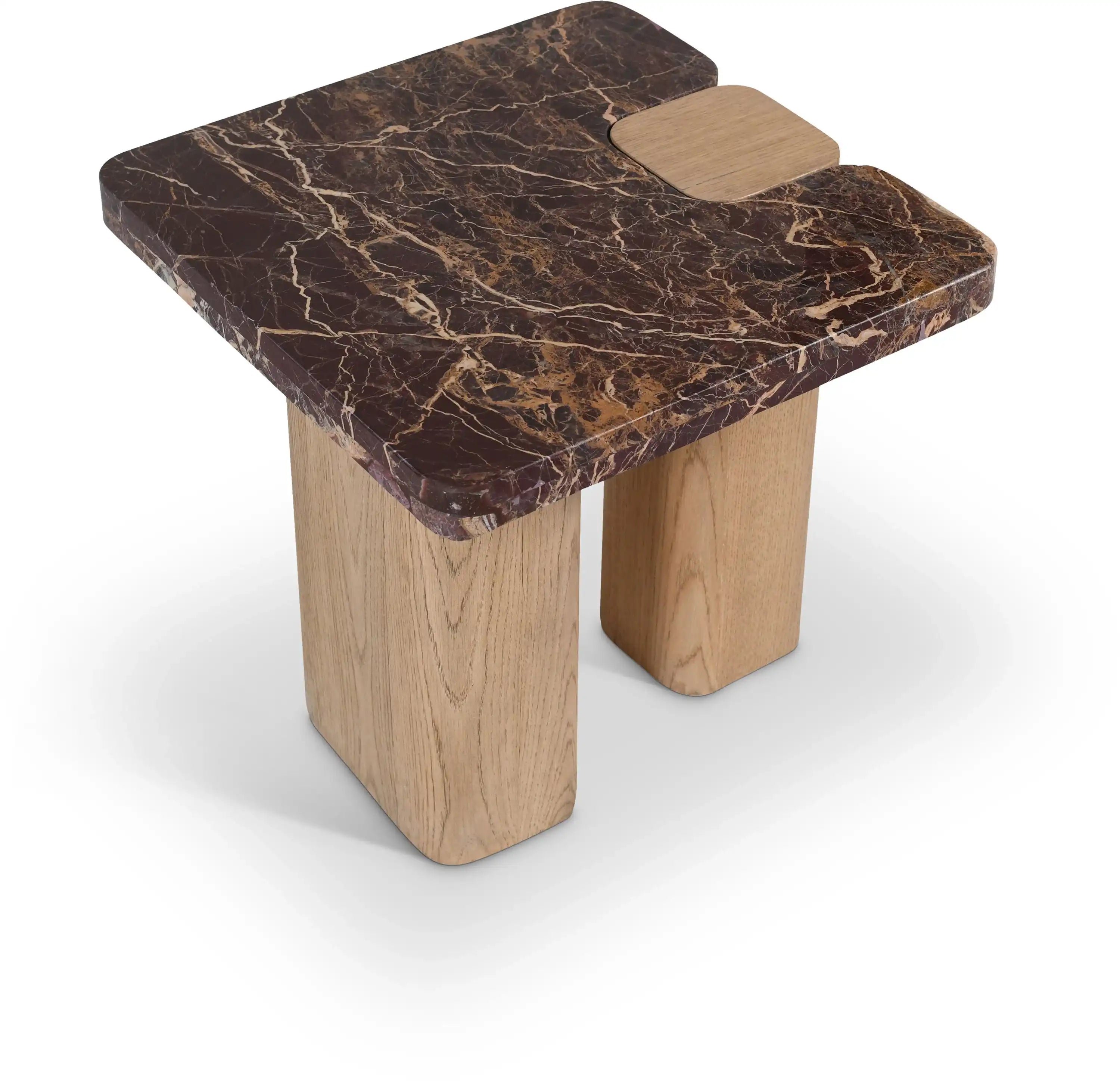 Ravenna - Marble/Stone End Table - Burgundy - Best Buy Furniture