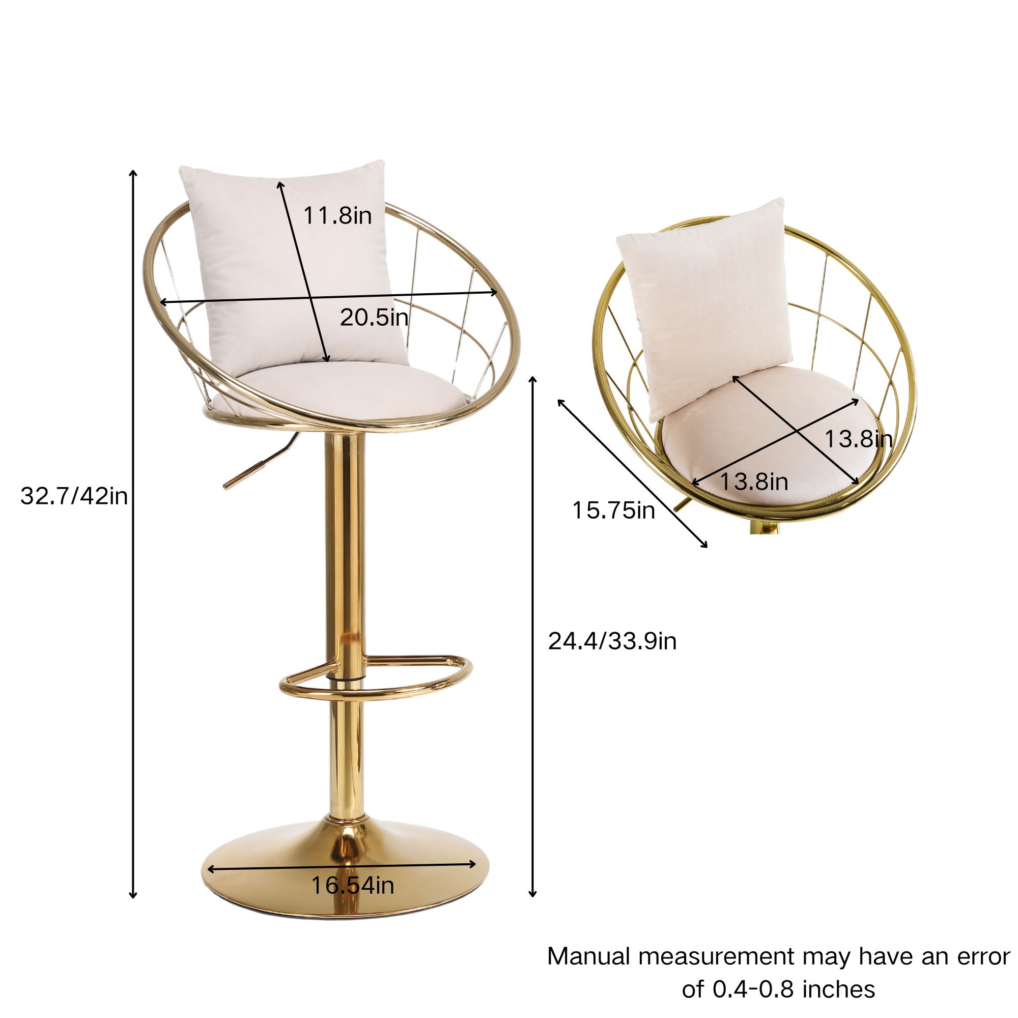 Unique Design Bar Chair, 360 Degree Rotation, Adjustable Height, Suitable For Dining Room And Bar - Best Buy Furniture
