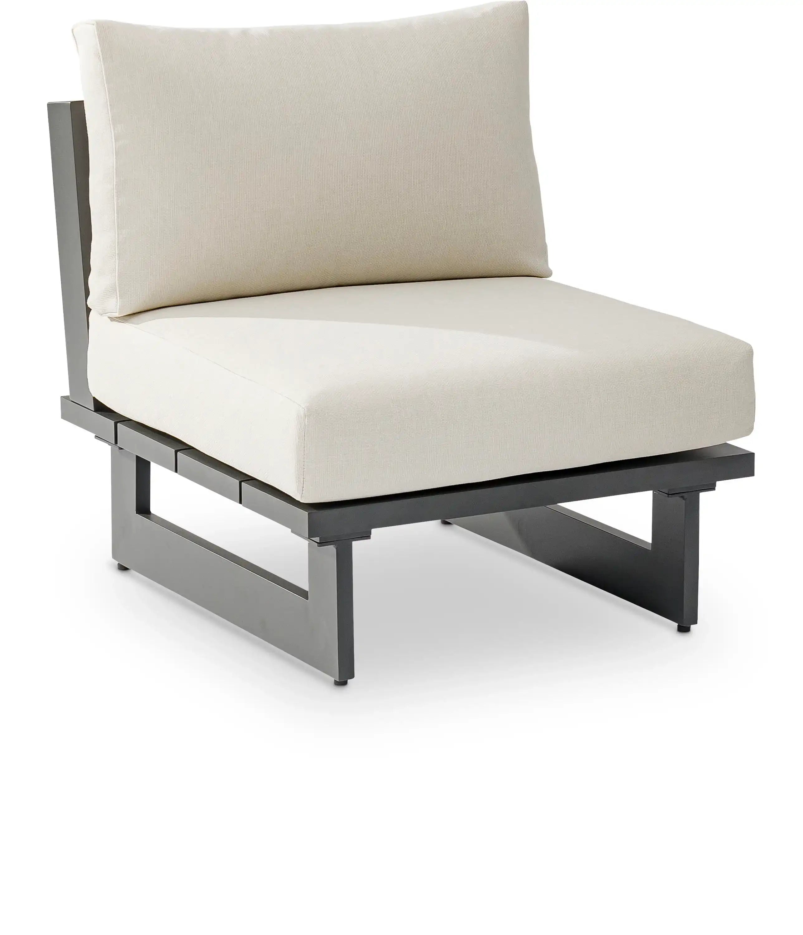 Maldives - Water Resistant Outdoor Patio Armless Chair With Gray Frame - Best Buy Furniture