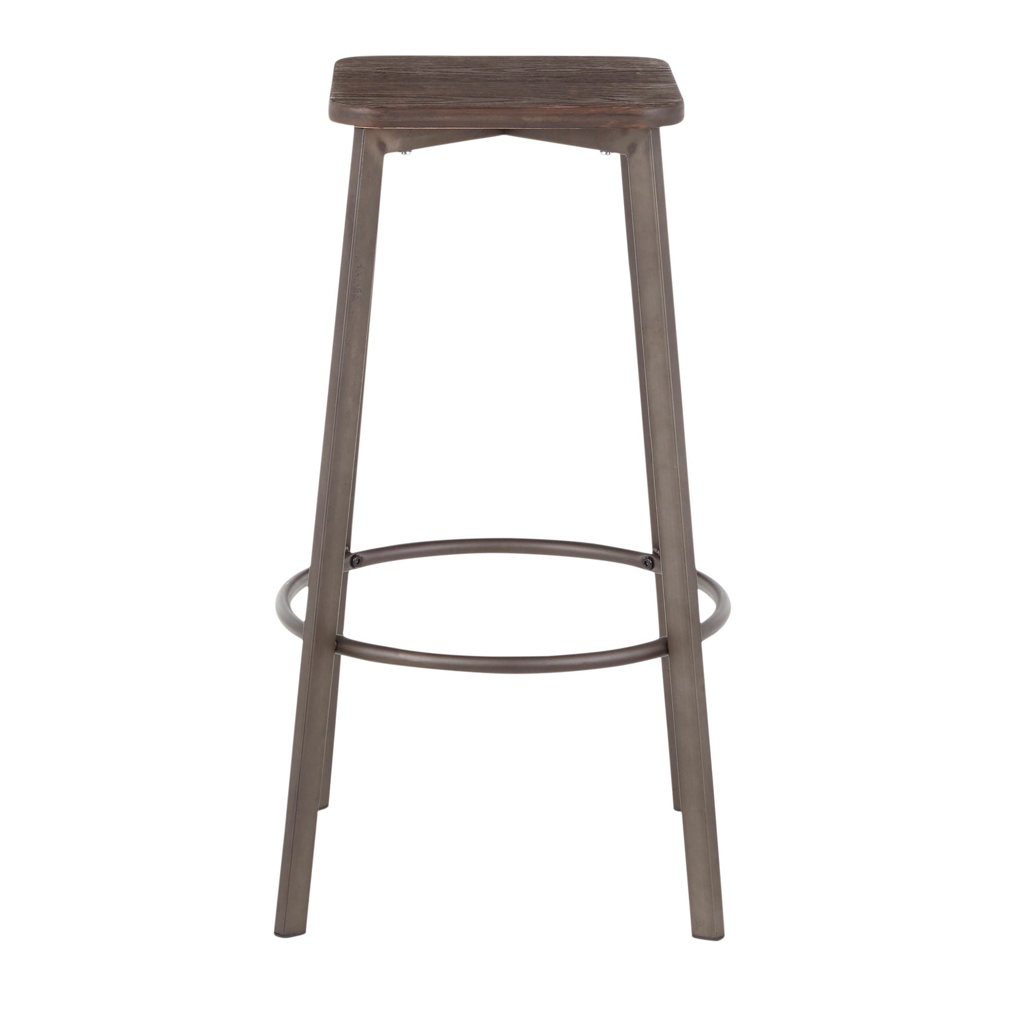 Clara - Industrial Square Barstool (Set of 2) - Espresso - Best Buy Furniture