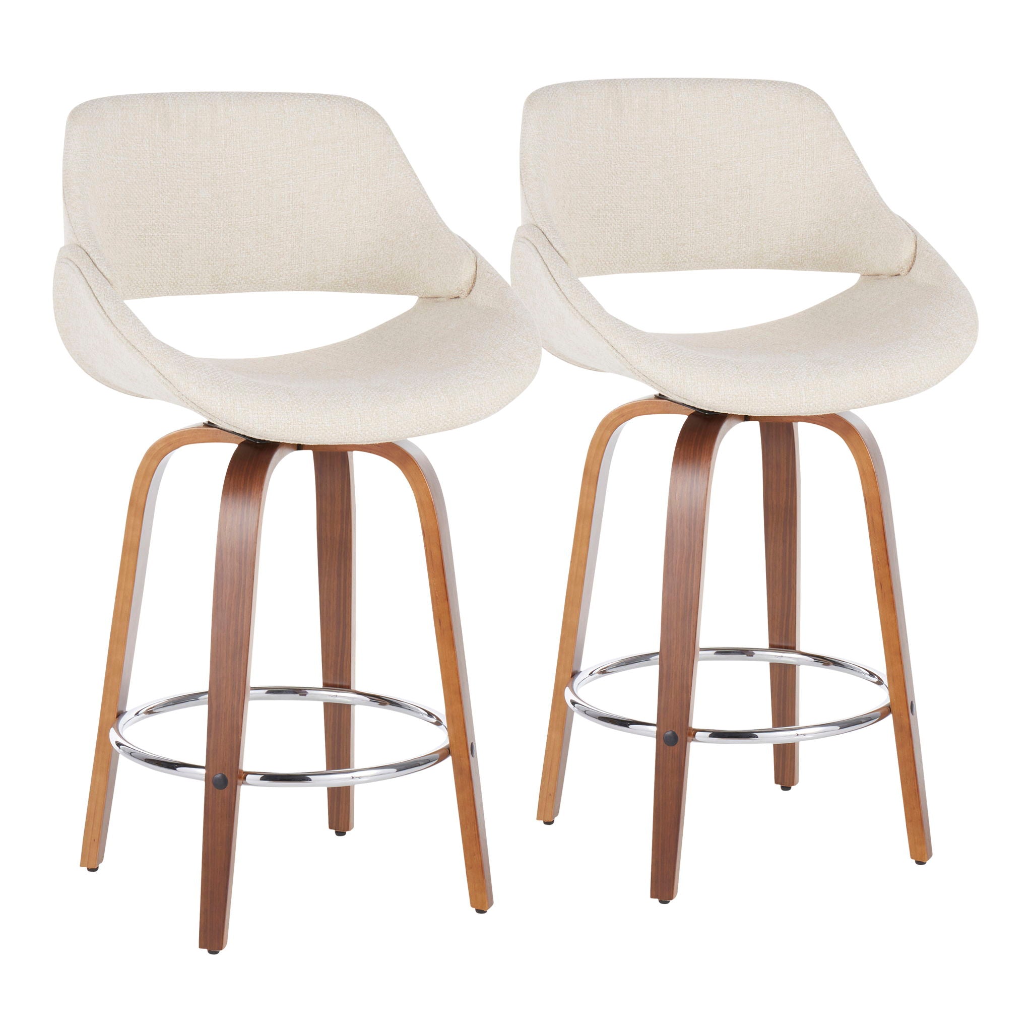 Fabrico - Mid Century Modern Counter Stool (Set of 2) - Best Buy Furniture