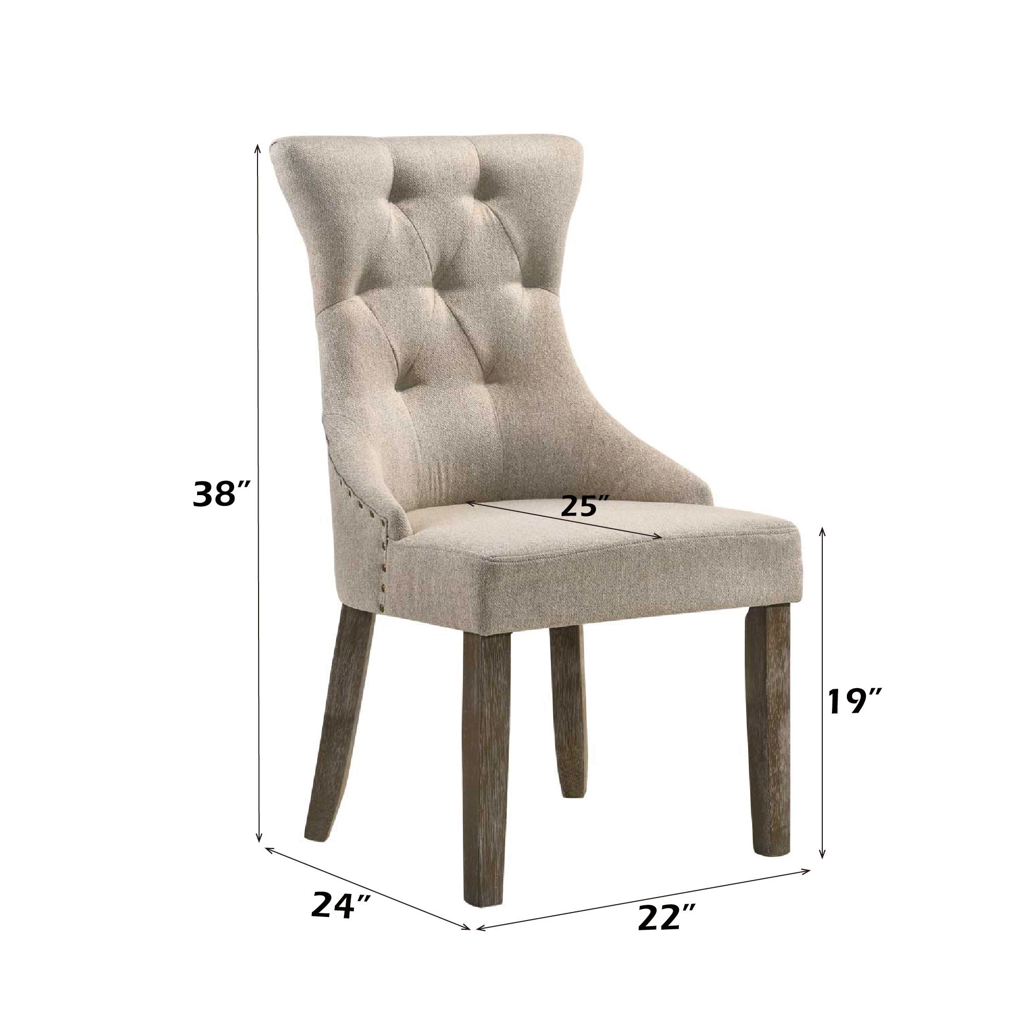 Gabrian - Two Tone Reclaimed Side Chair (Set of 2) - Beige / Gray - Best Buy Furniture