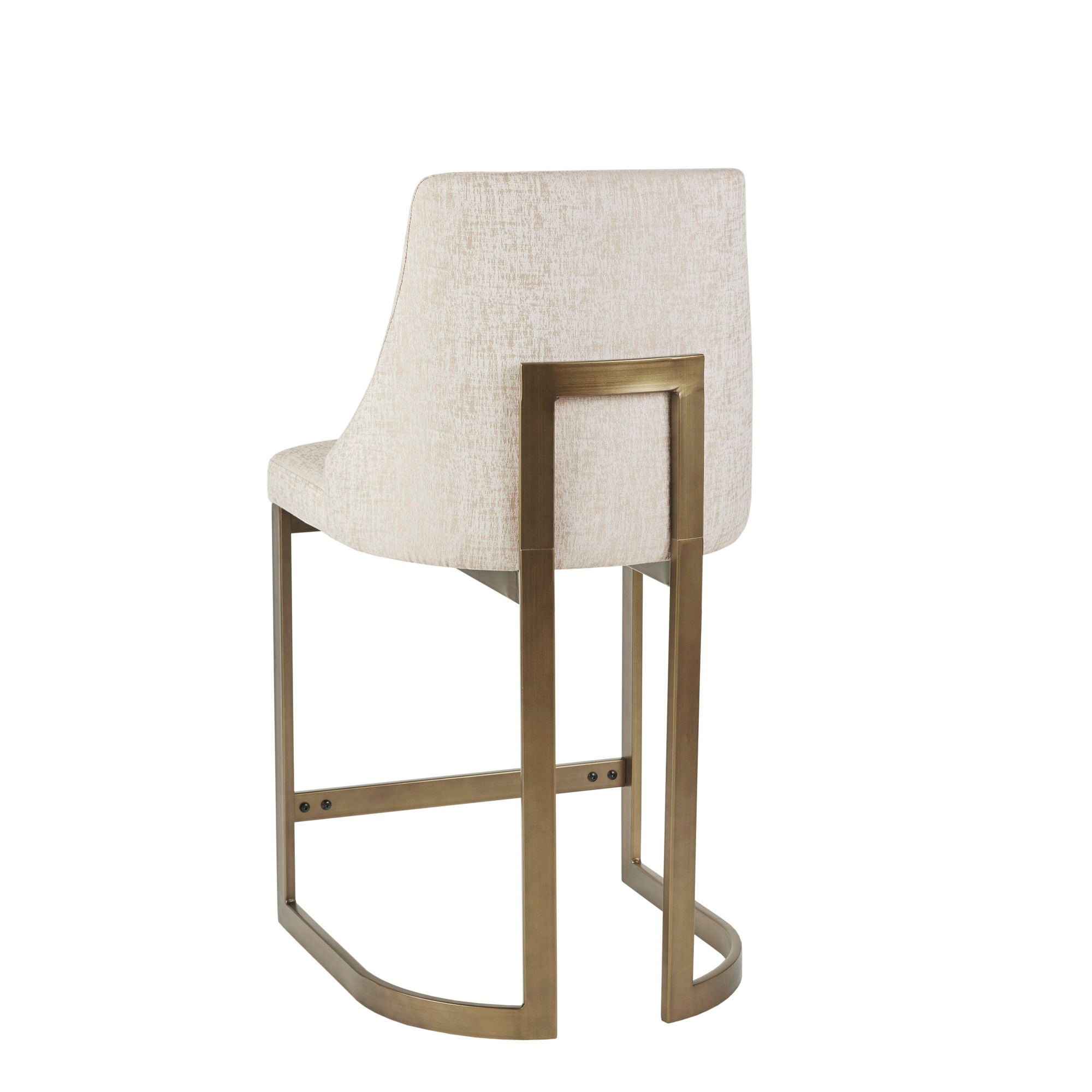 Modern Upholstered Counter Stool With Metal Base - Cream - Best Buy Furniture