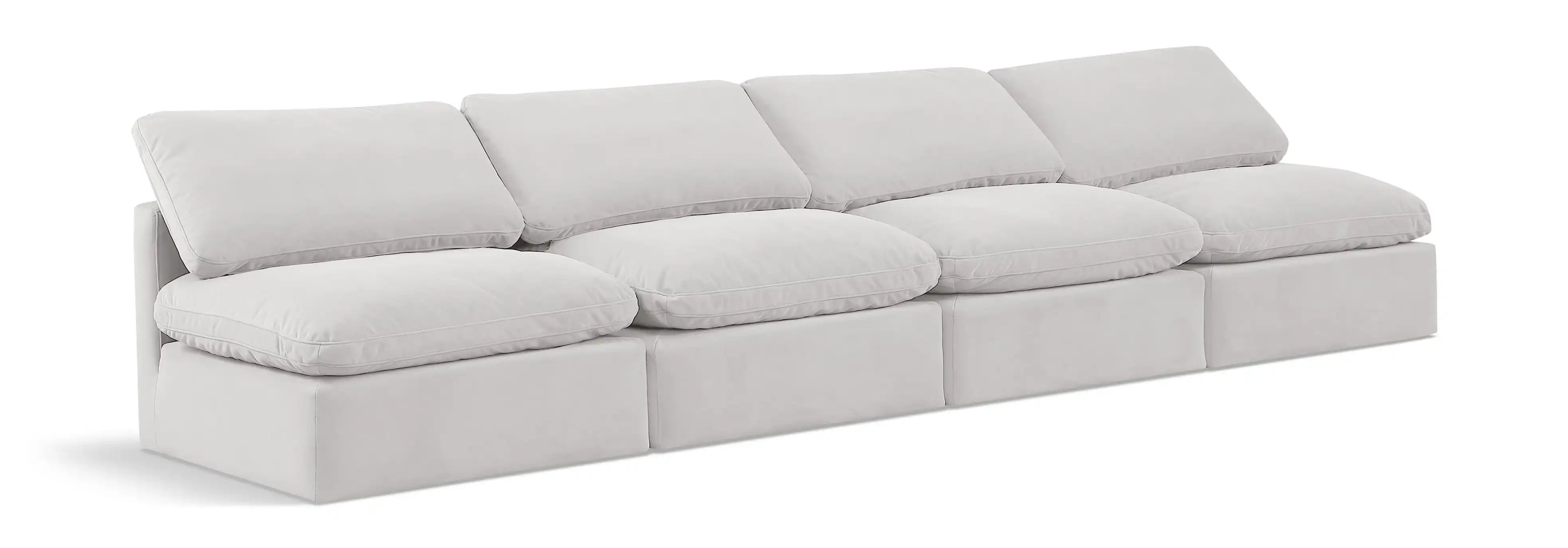 Indulge - Velvet 4 Seat Modular Armless Sofa - Best Buy Furniture