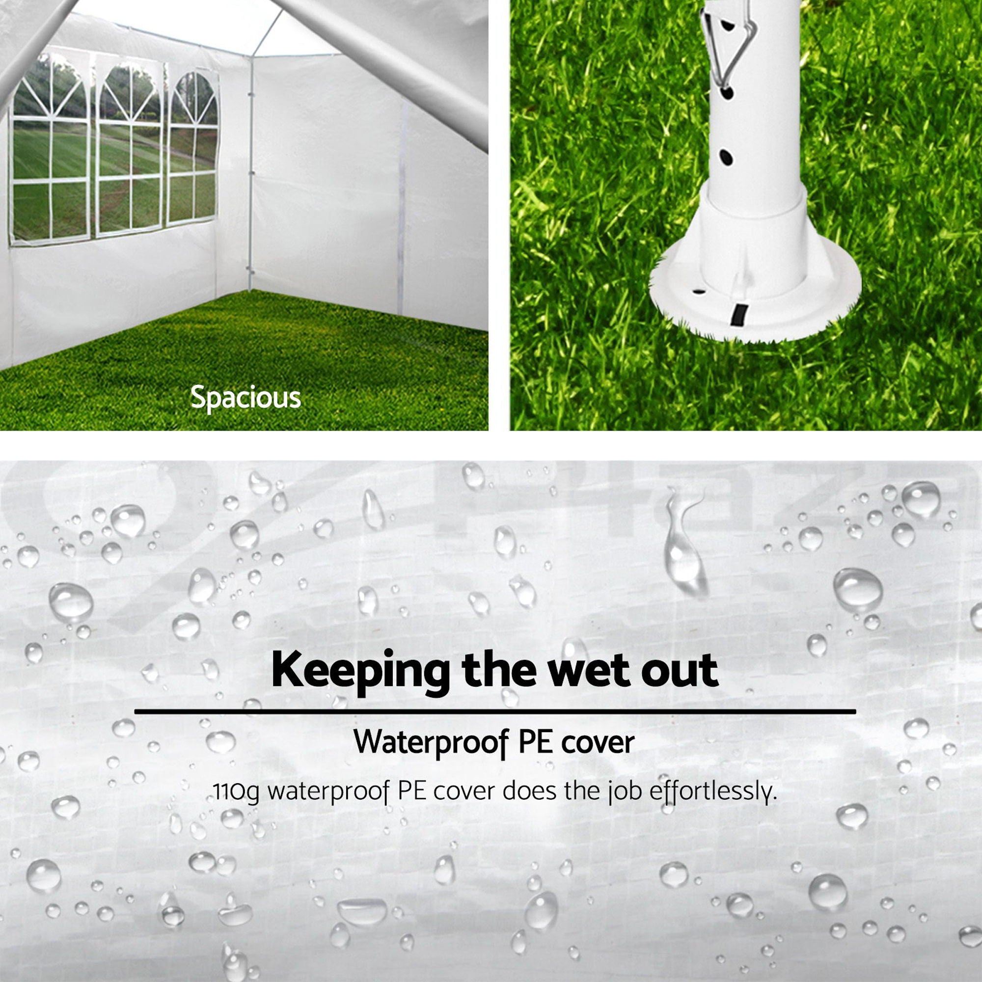 Wedding Party Canopy Tent Outdoor Gazebo With 6 Removable Sidewalls - White - Best Buy Furniture