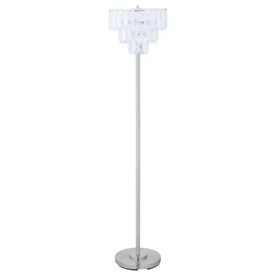 Anya - Hanging Crystal Metal Floor Lamp - Chrome - Best Buy Furniture