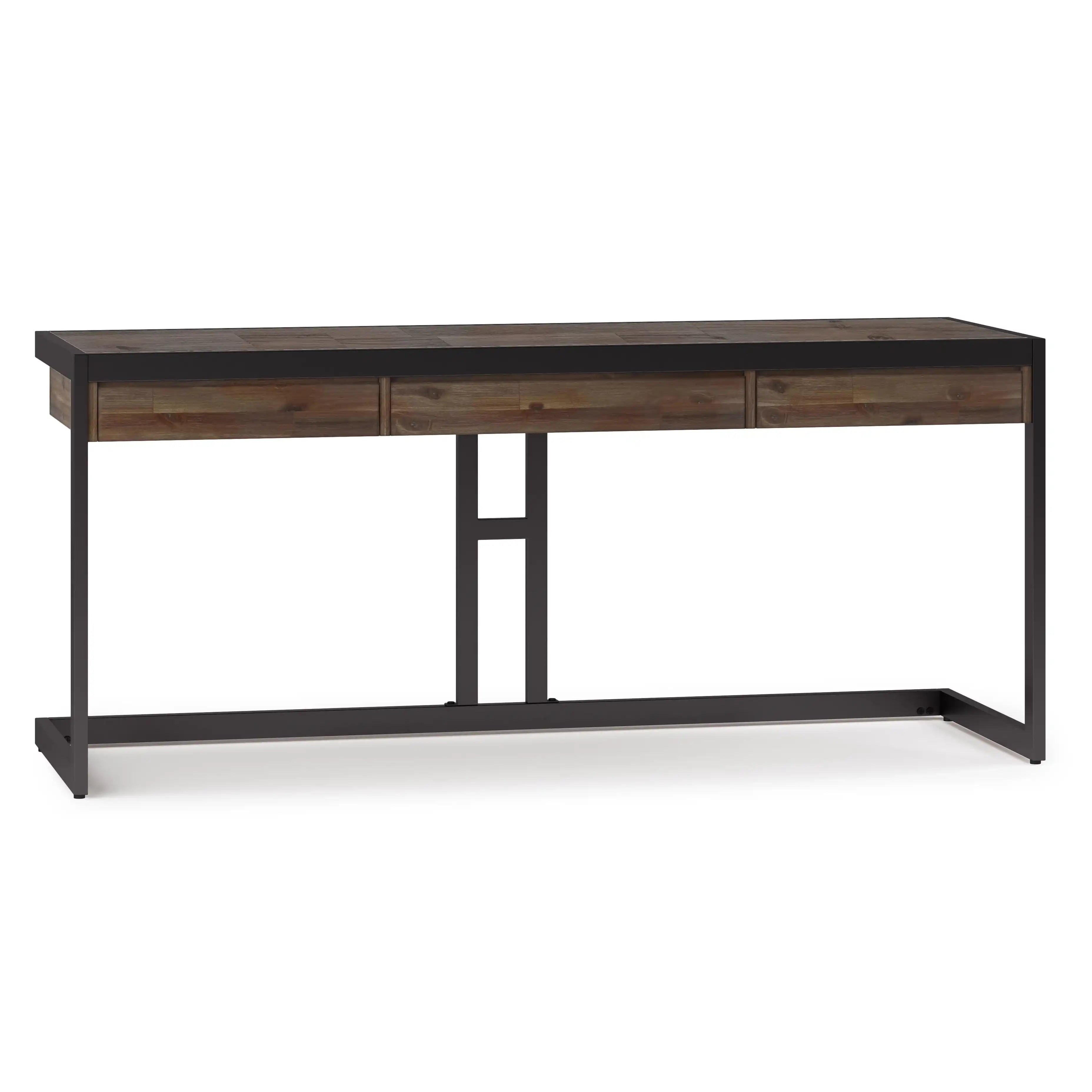 Erina - Large Desk - Rustic Natural Aged Brown - Best Buy Furniture