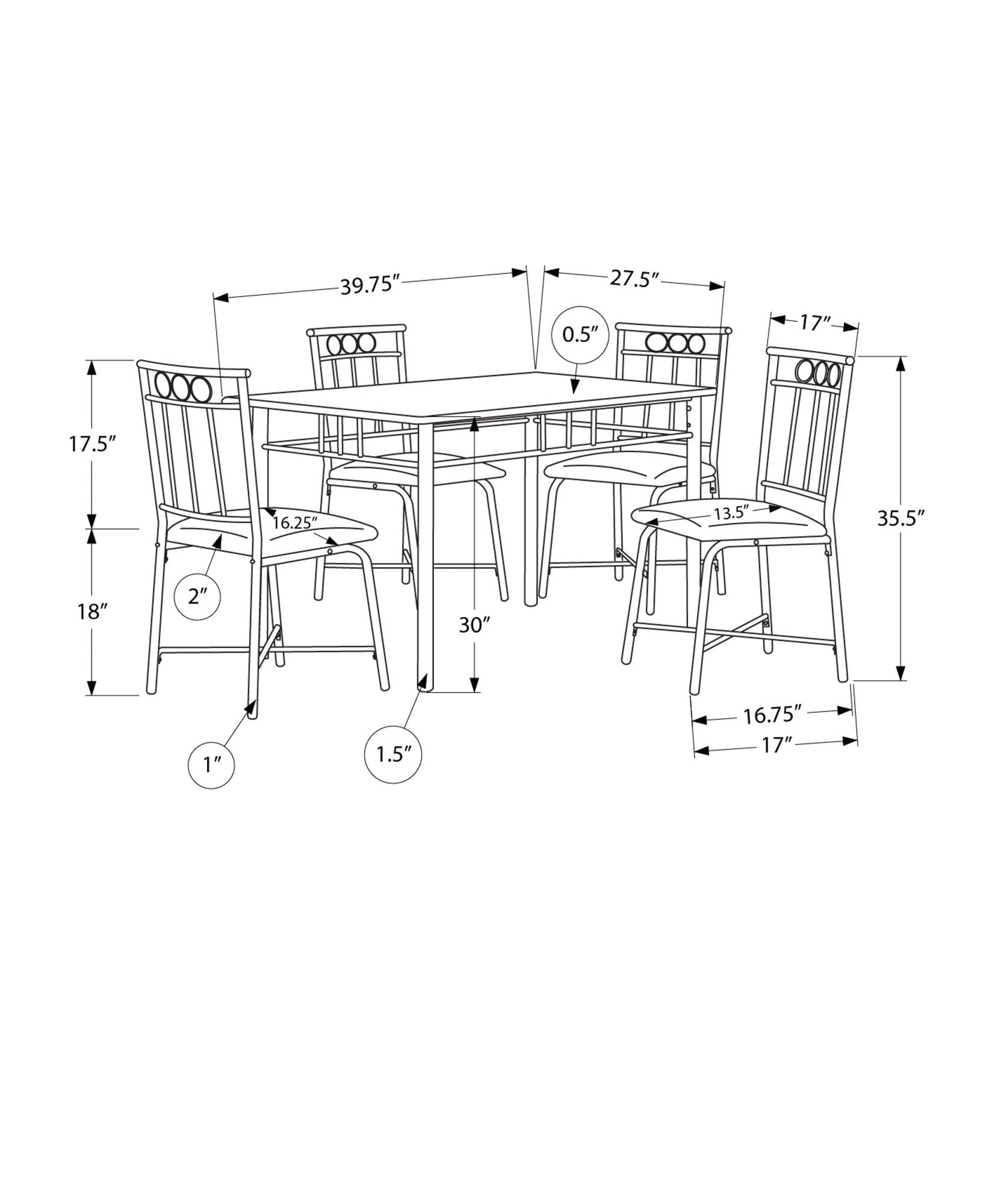 5 Pieces Dining Table Set, Small, Rectangular - Best Buy Furniture