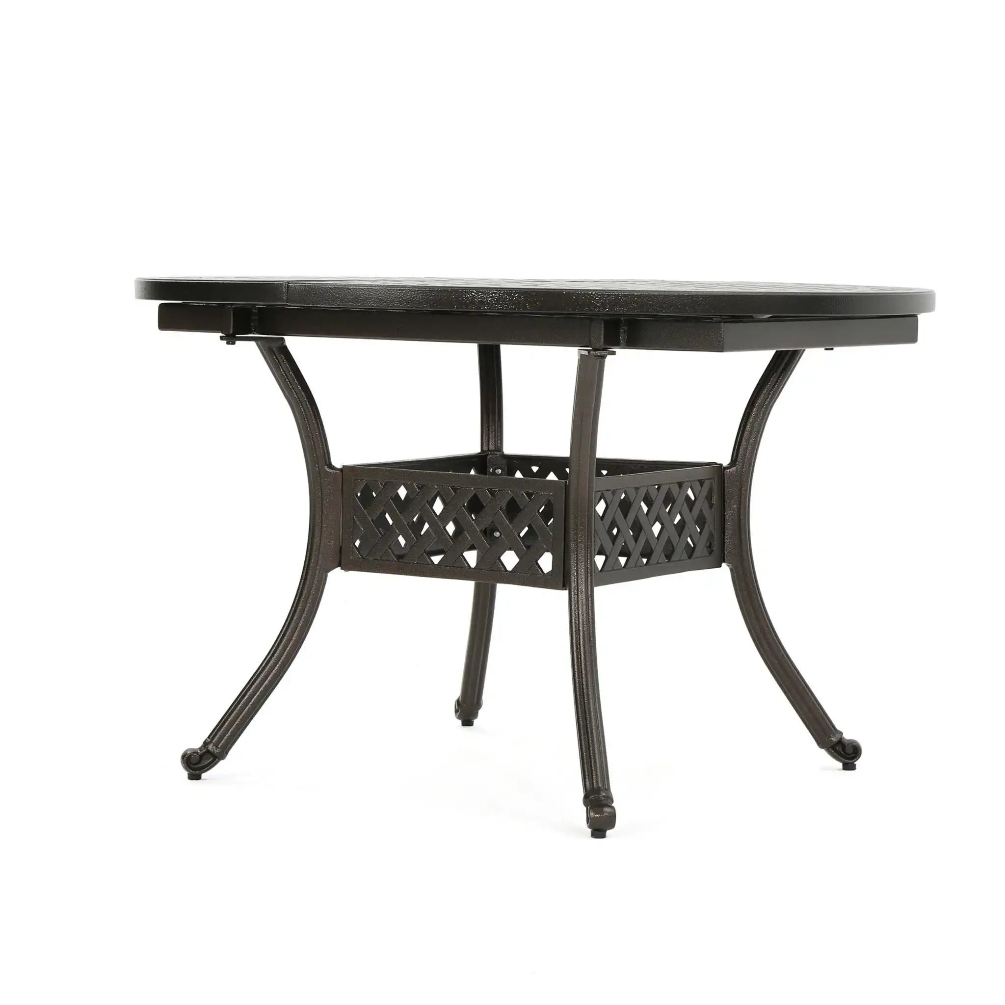 Outdoor Expandable Aluminum Dining Table With Latticework Details And Curvy Legs - Best Buy Furniture