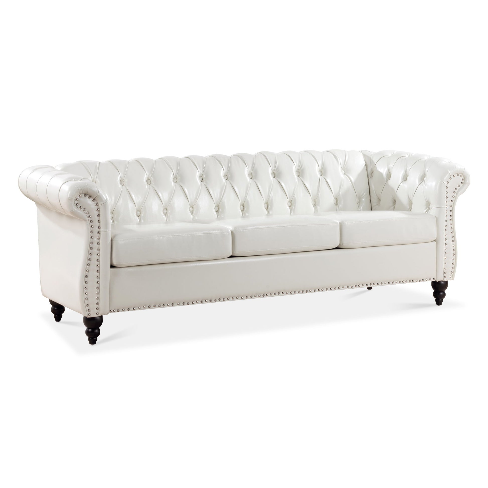 Rolled Arm Chesterfield 3 Seater Sofa - Best Buy Furniture