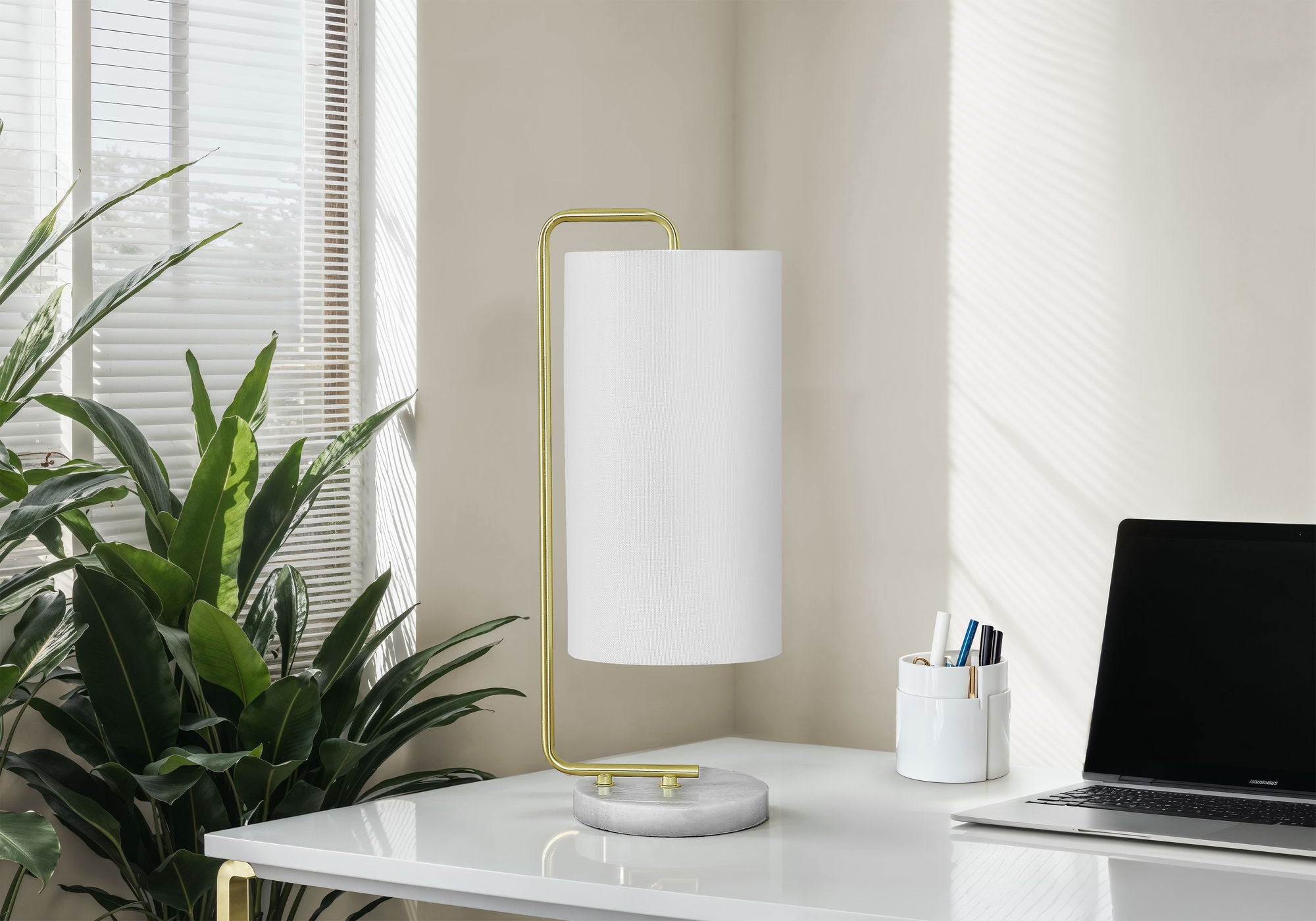 Lighting, Table Lamp, Marble, Contemporary - White - Best Buy Furniture