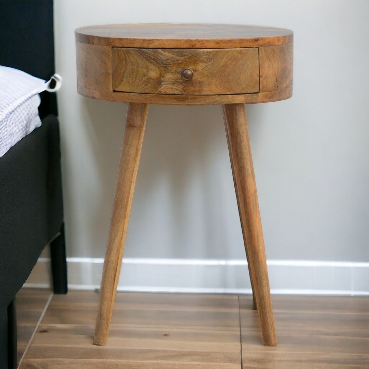 Nordic Chestnut Circular Nightstand - Best Buy Furniture
