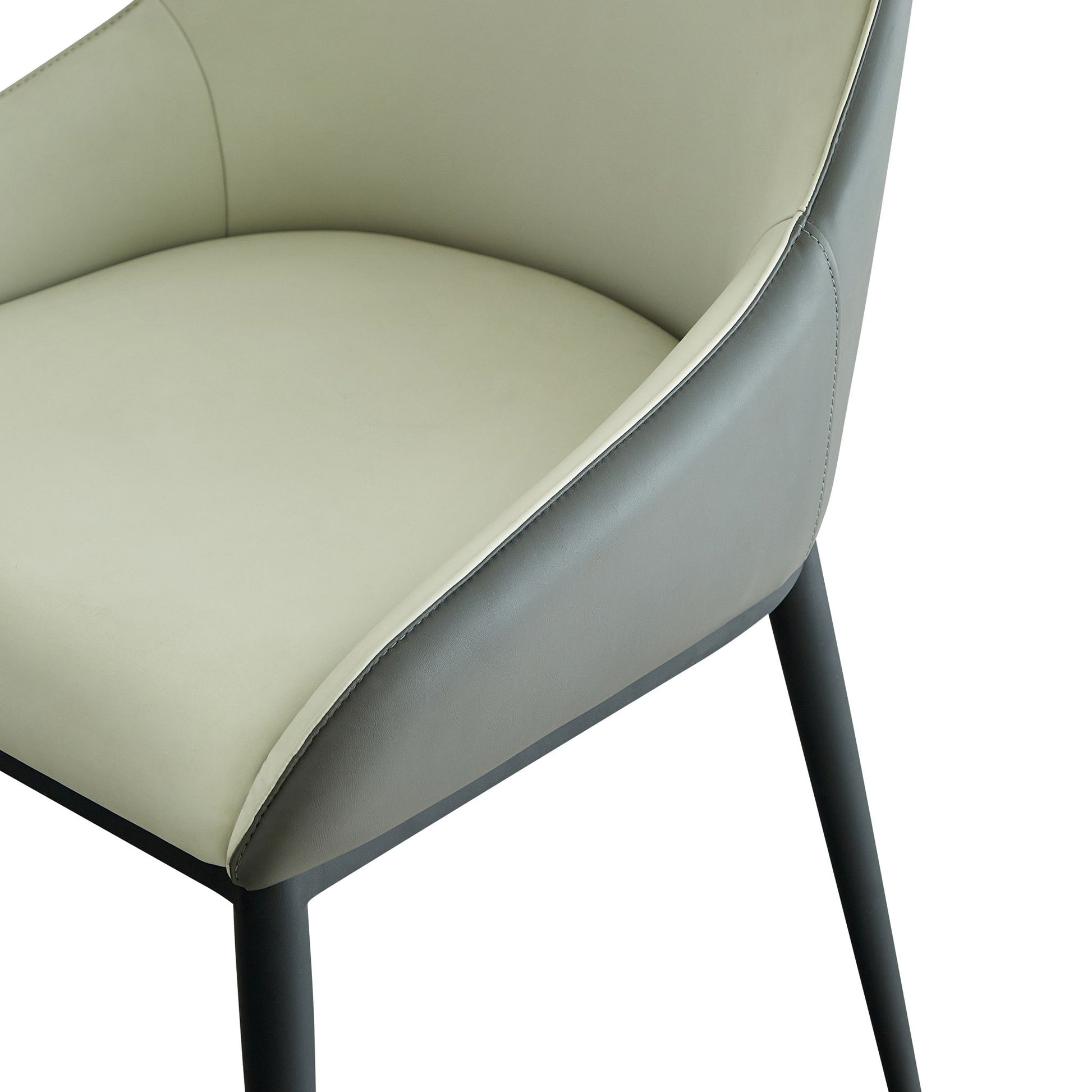 Modern Dining Chair Set Upholstered Seats Steel Metal Legs 2 Tone Contemporary Kitchen Living Room Furniture (Set of 2) - Black / Gray - Best Buy Furniture