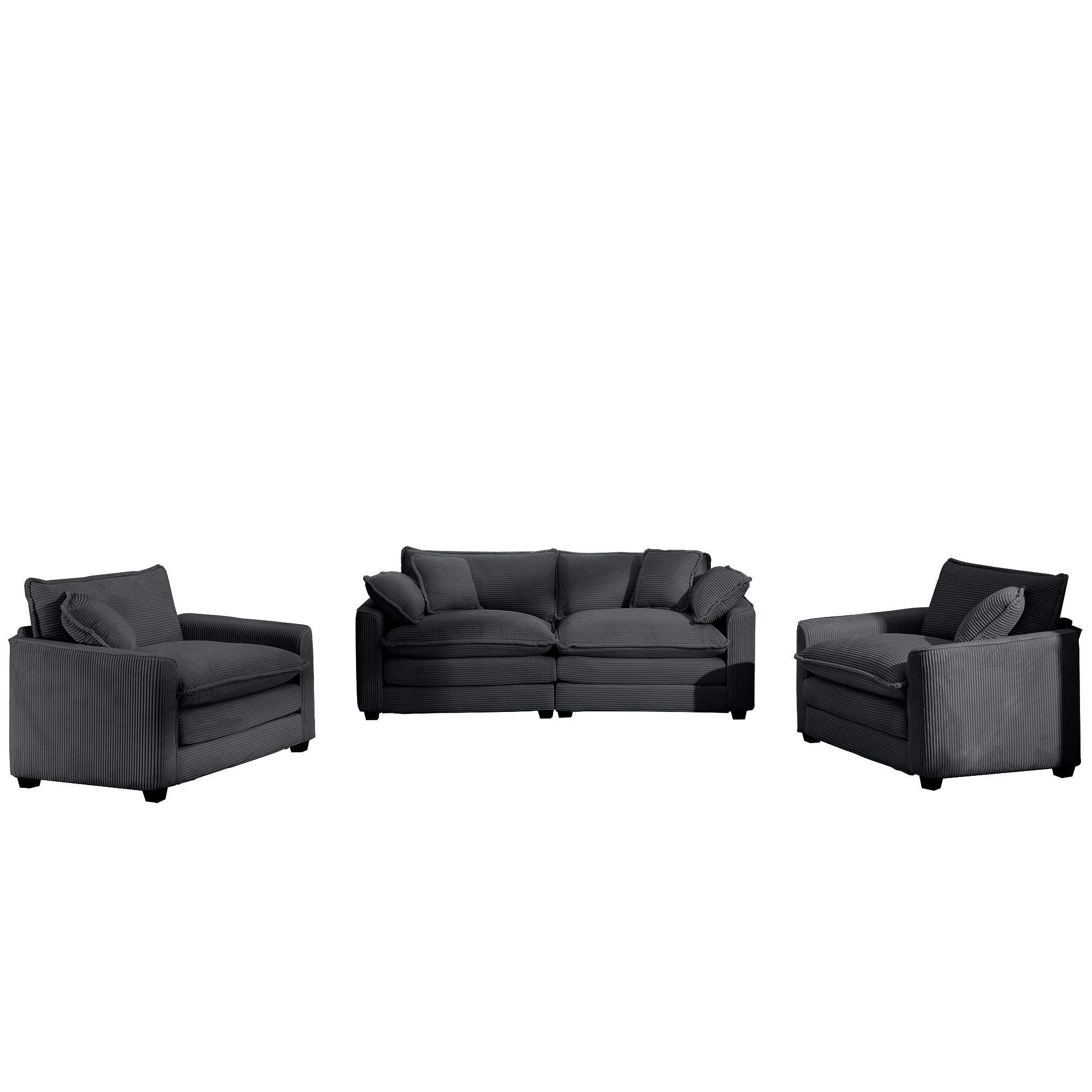 Elegant Corduroy Oversized Sectional Sofa Set With Deep Seats And Flexible Layout - Best Buy Furniture