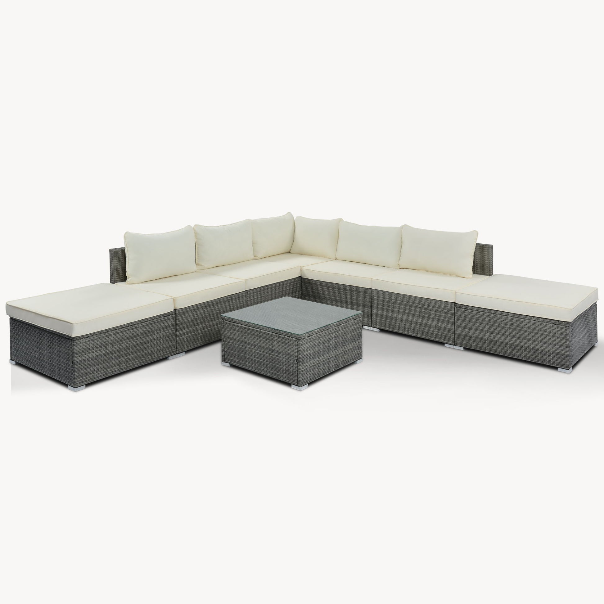 8 Pieces Outdoor Patio Furniture Conversation Wicker Sofa Set - Best Buy Furniture