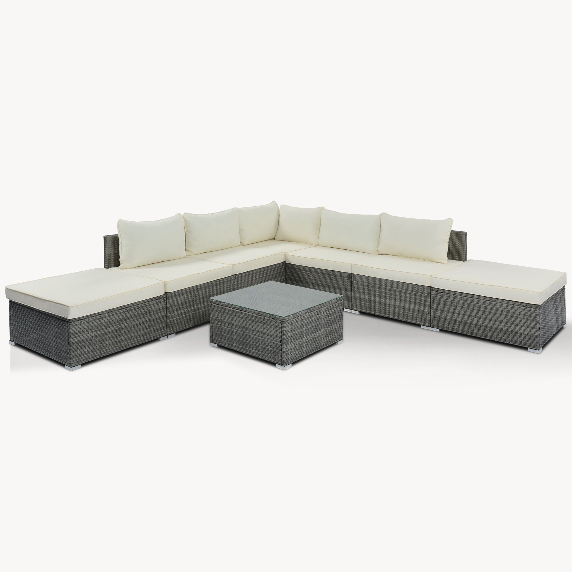 8 Pieces Outdoor Patio Furniture Conversation Wicker Sofa Set - Best Buy Furniture