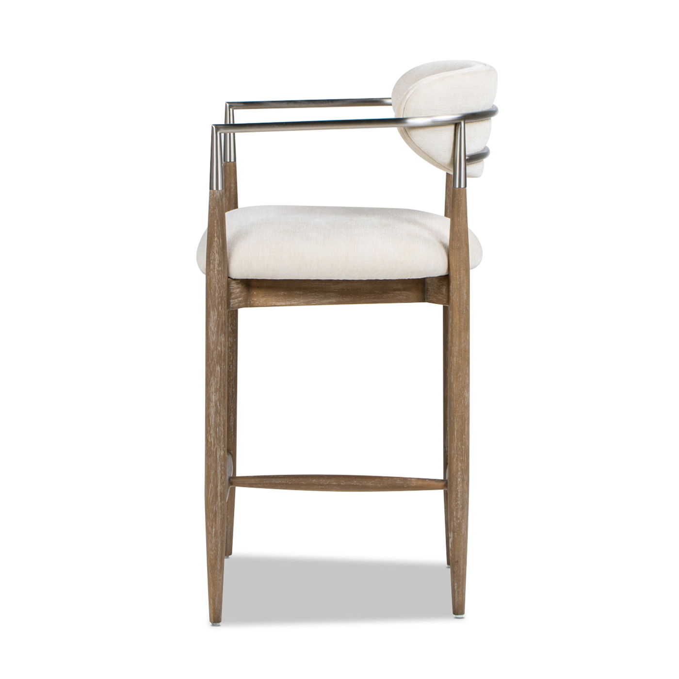 Artemis - Mixed Material Upholstered Counter Stool - Warm White - Best Buy Furniture