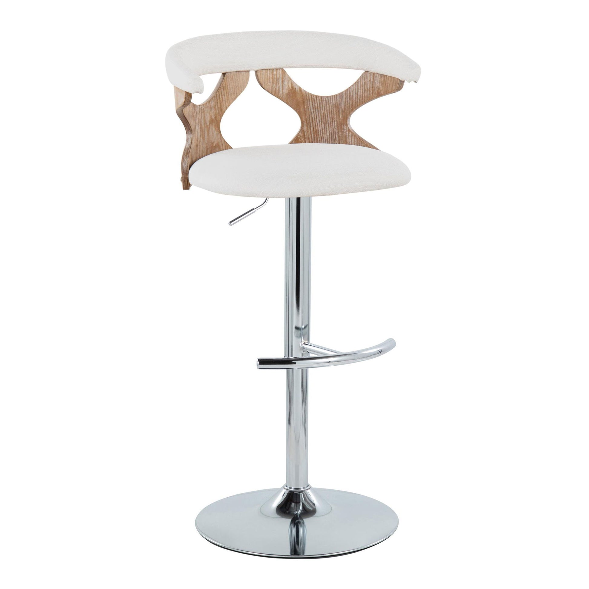 Gardenia - Contemporary Adjustable Barstool With Swivel / Rounded T Footrest (Set of 2) - Best Buy Furniture