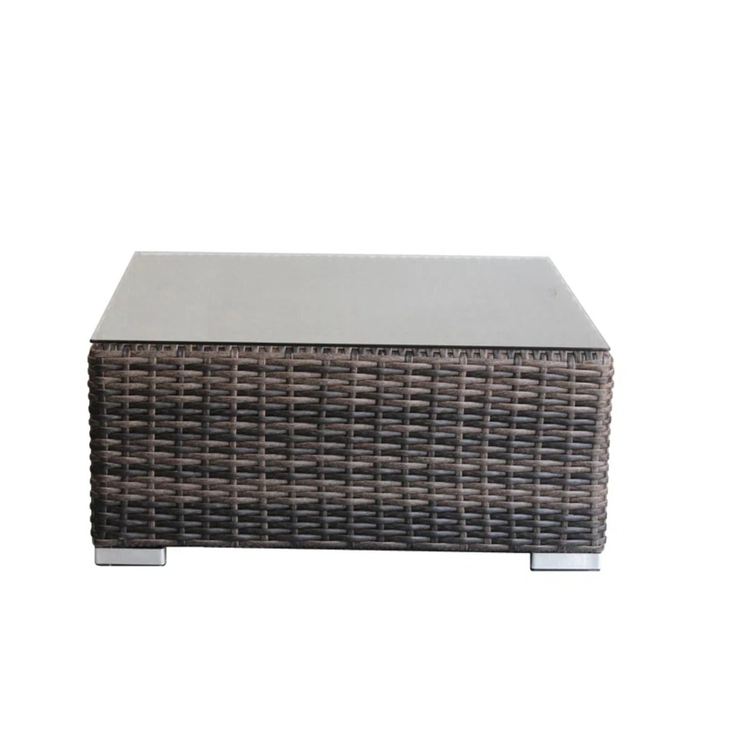 Square Coffee Table With Rustproof Frame And Clear Top - Brown Mix - Best Buy Furniture