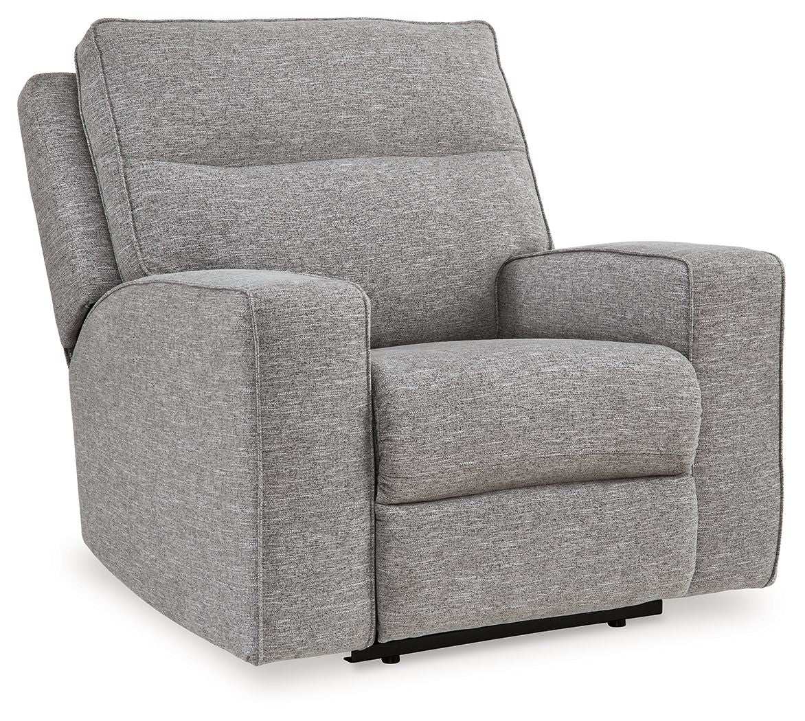 Biscoe - Power Recliner /Adj Headrest - Pewter - Best Buy Furniture