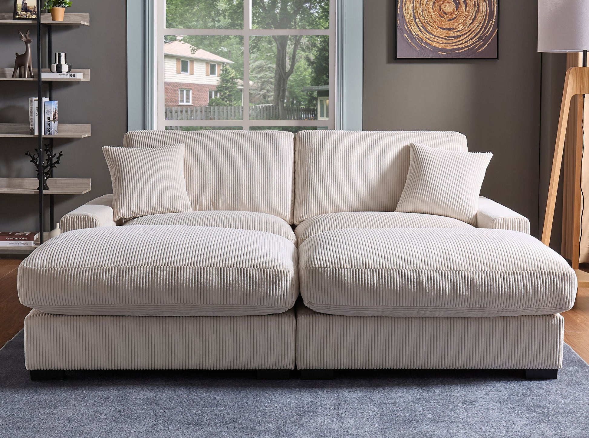 4 Seater Oversized Sectional Sofa With 2 Ottoman And 2 Pillows - Best Buy Furniture