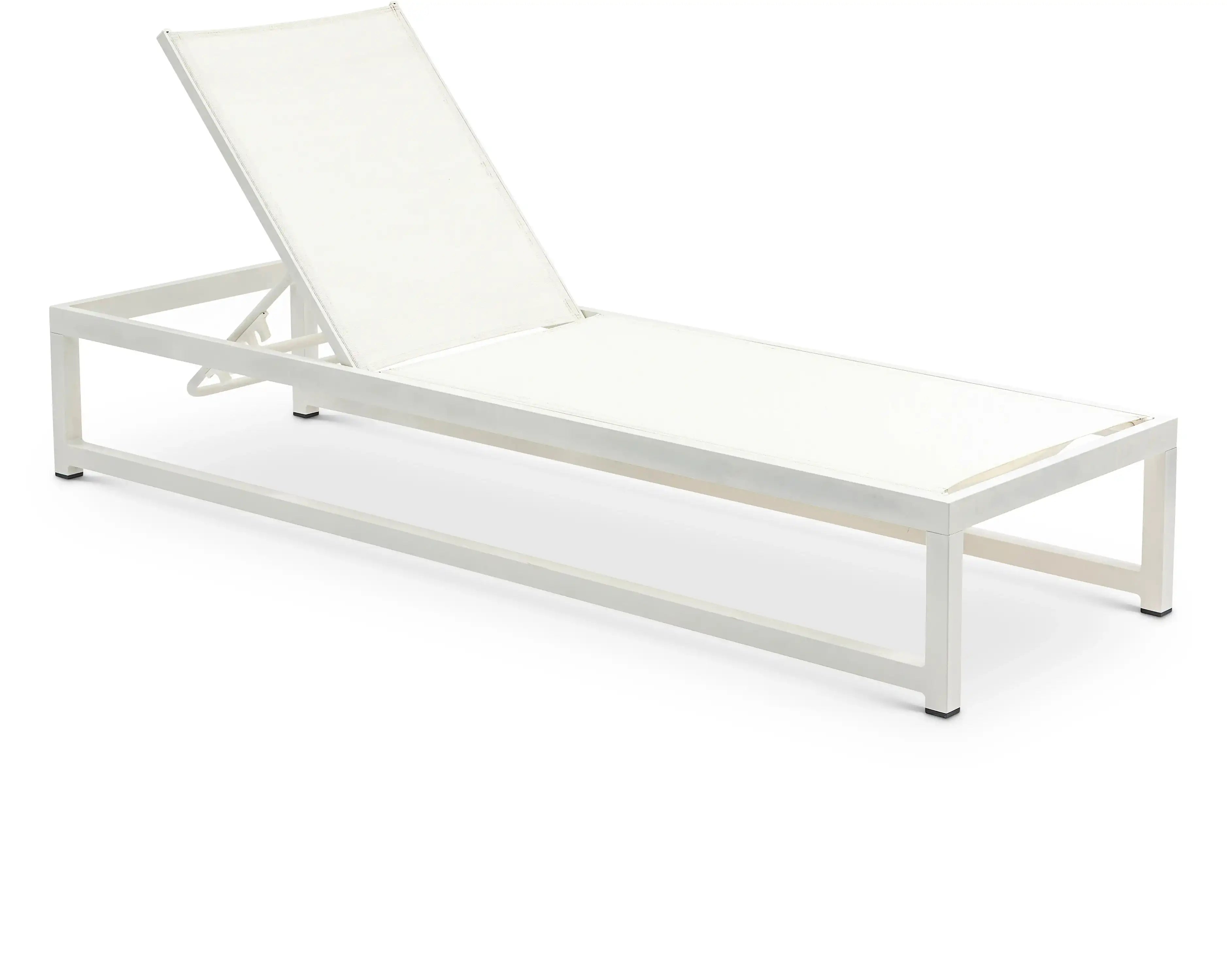 Maldives - Water Resistant Outdoor Patio Adjustable Sun Chaise Lounge Chair With White Base - Best Buy Furniture