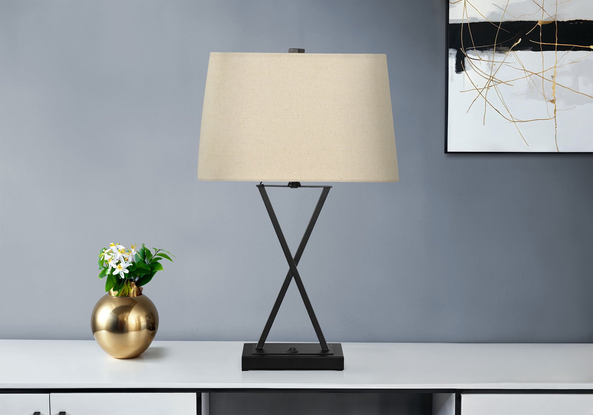Lighting, Table Lamp, USB Port Included, Resin, Transitional - Black - Best Buy Furniture