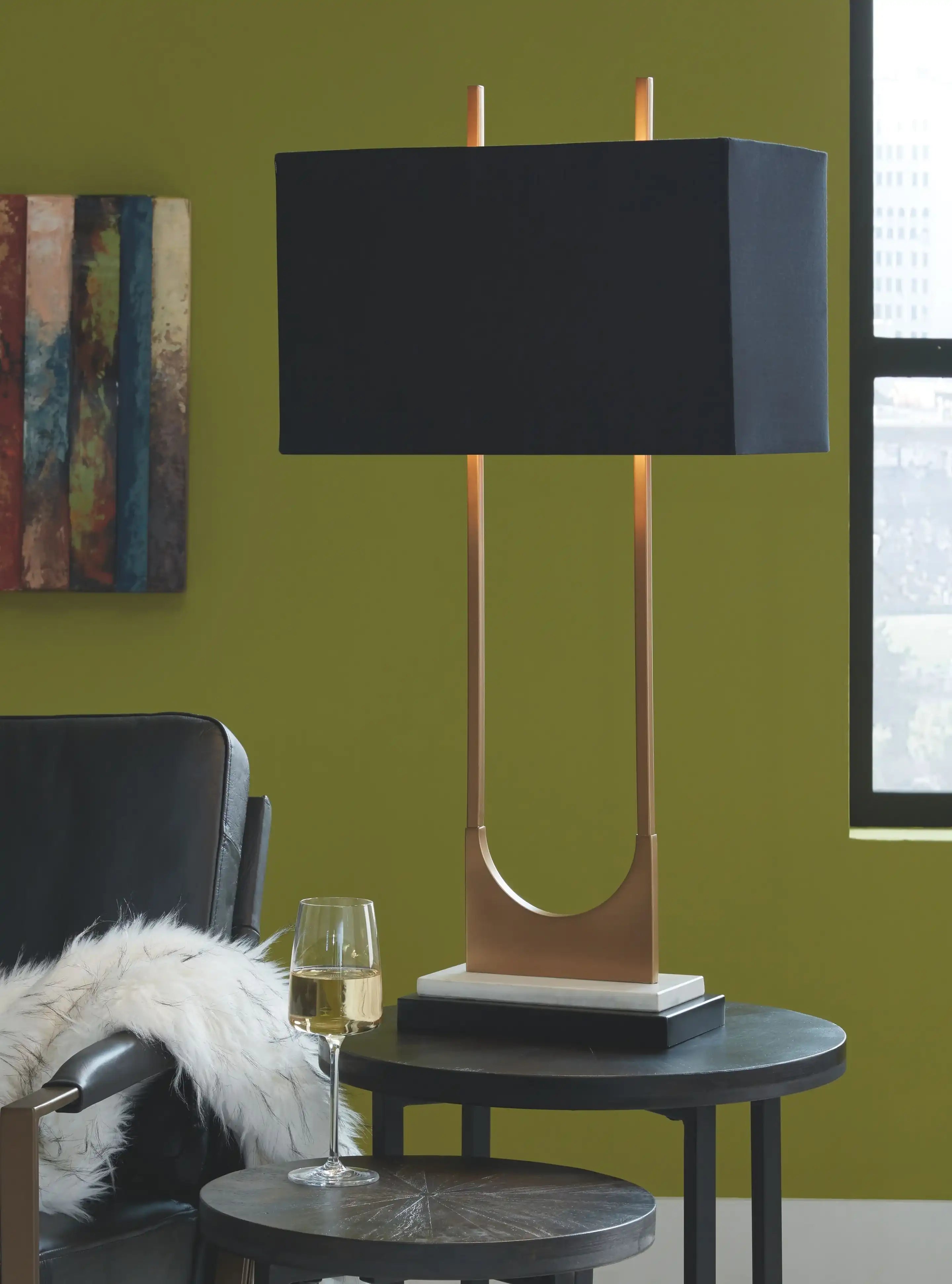 Malana - Metal Table Lamp - Brass Finish - Best Buy Furniture