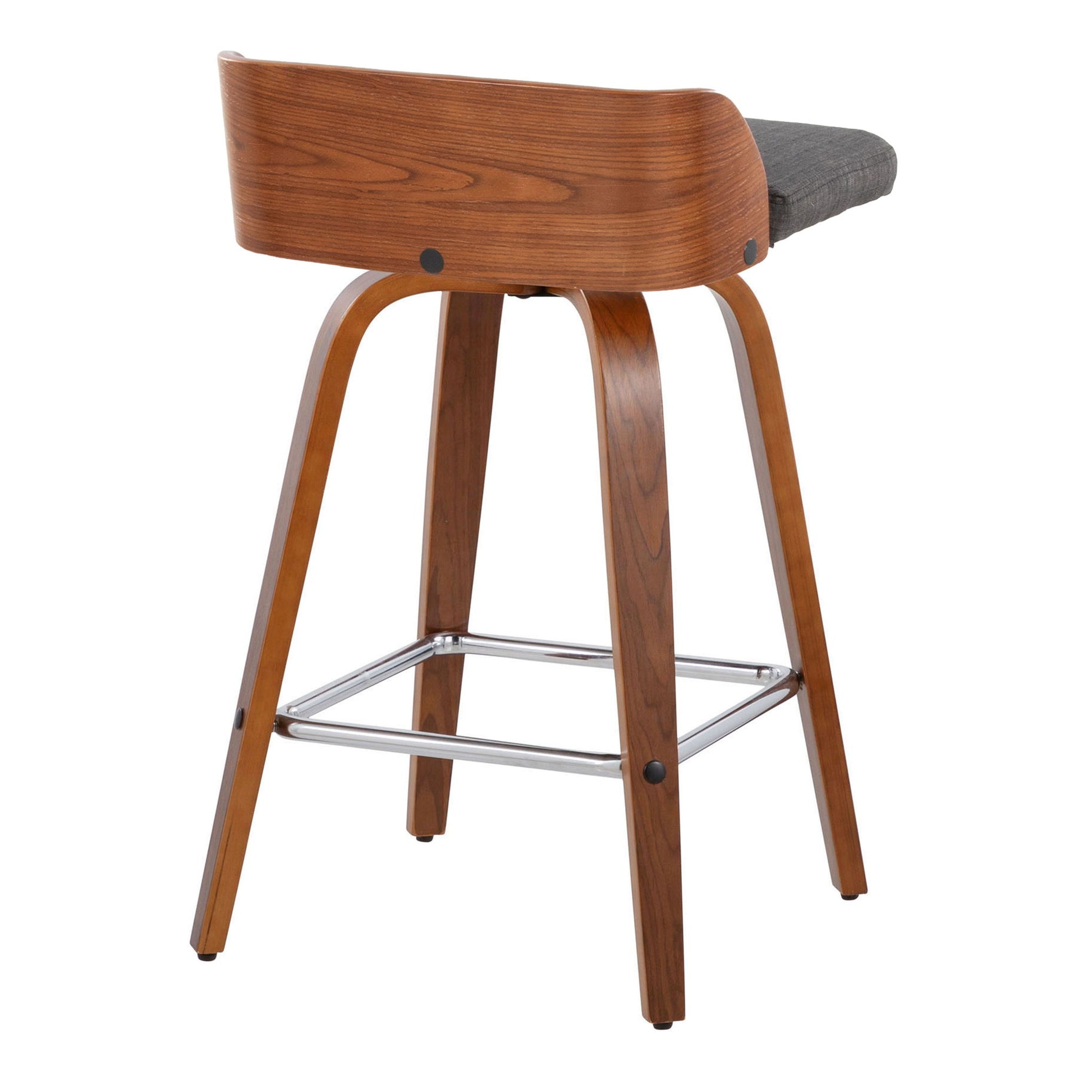 Maya - Mid Century Modern Fixed Height Counter Stool & Swivel With Square Footrest (Set of 2) - Best Buy Furniture